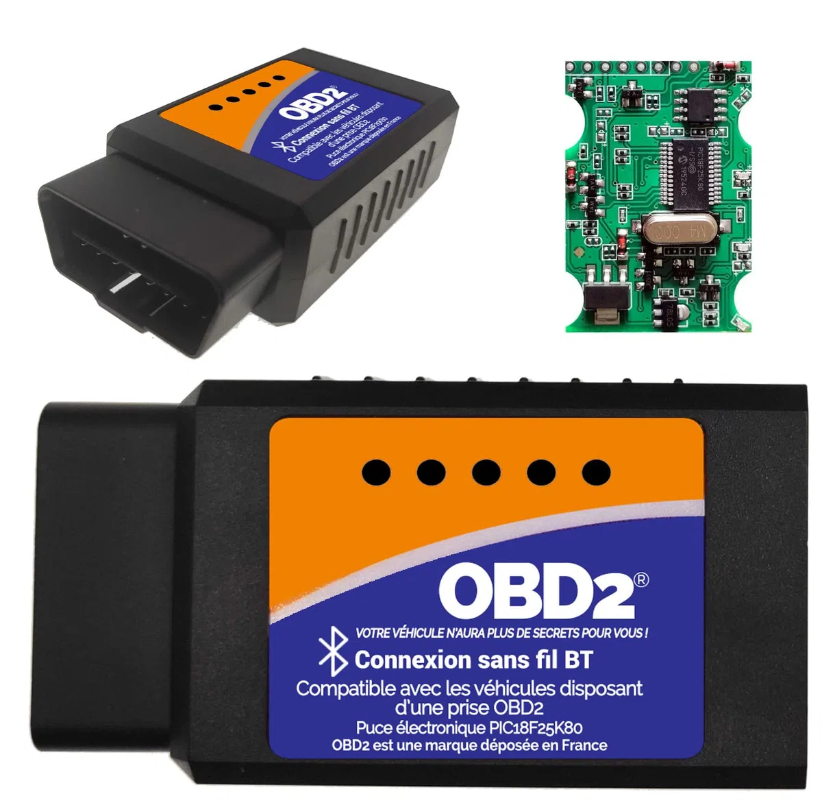 OBD2 Connexion Bluetooth + Support Francais 7/7J - Diagnostic des Codes Moteur en 3 Min ! Valise de Diagnostic Compatible avec la majorité des VÉHICULES - Vendeur Francais avec Support 7/7J 2026