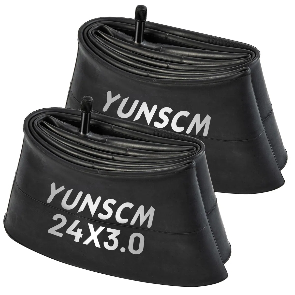 YUNSCM Lot de 2 Chambres à air 24 x 3,0 24 x 2,5/3,0 AV32 mm compatibles avec valves Schrader 24 x 2,50 24 x 2,6 24 x 2,8 24 x 3,0