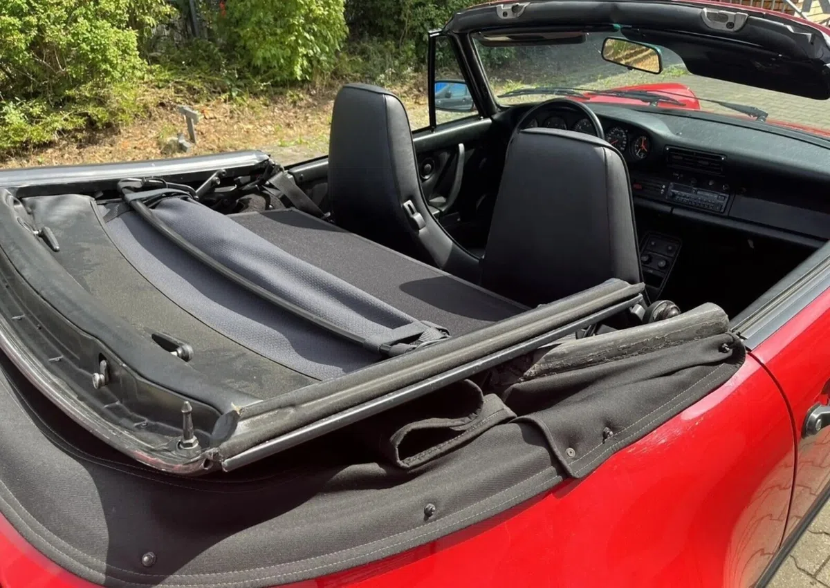 GermanTuningParts Déflecteur de vent pour Porsche 911 964 Cabriolet avec capote électrique 1988-1994 – Noir – Déflecteurs d'air – Coupe-vent