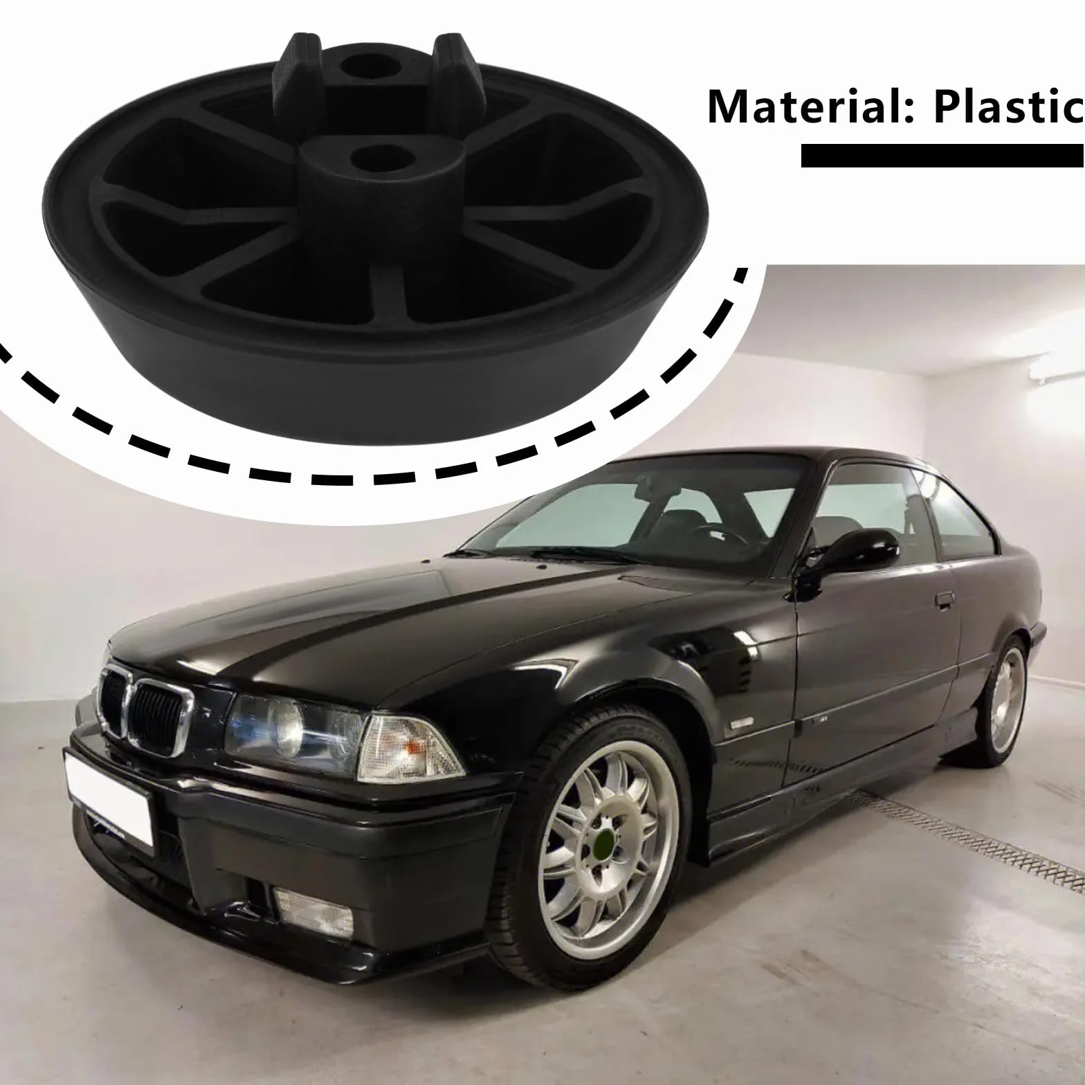 ECSiNG Lot de 4PCS Tampons de Support de Cric de Voiture en Plastique 51711960752 Compatible avec BMW E36 318 323 325 M3 Noir
