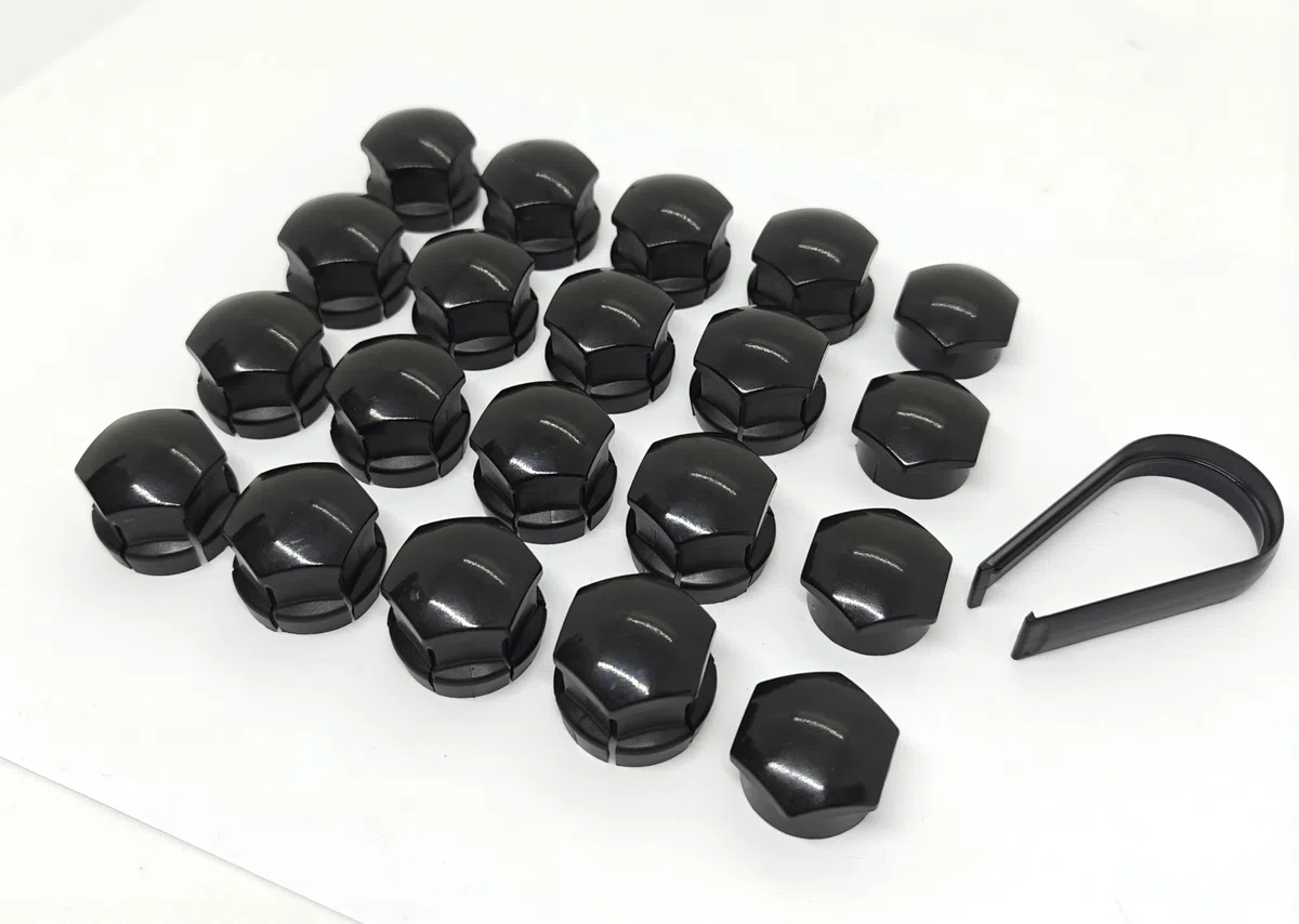 Cache-écrous de roue pour Volvo S60 S80 S90 V60 V90 XC40 XC60 XC90 POLESTAR (grand type, noir)