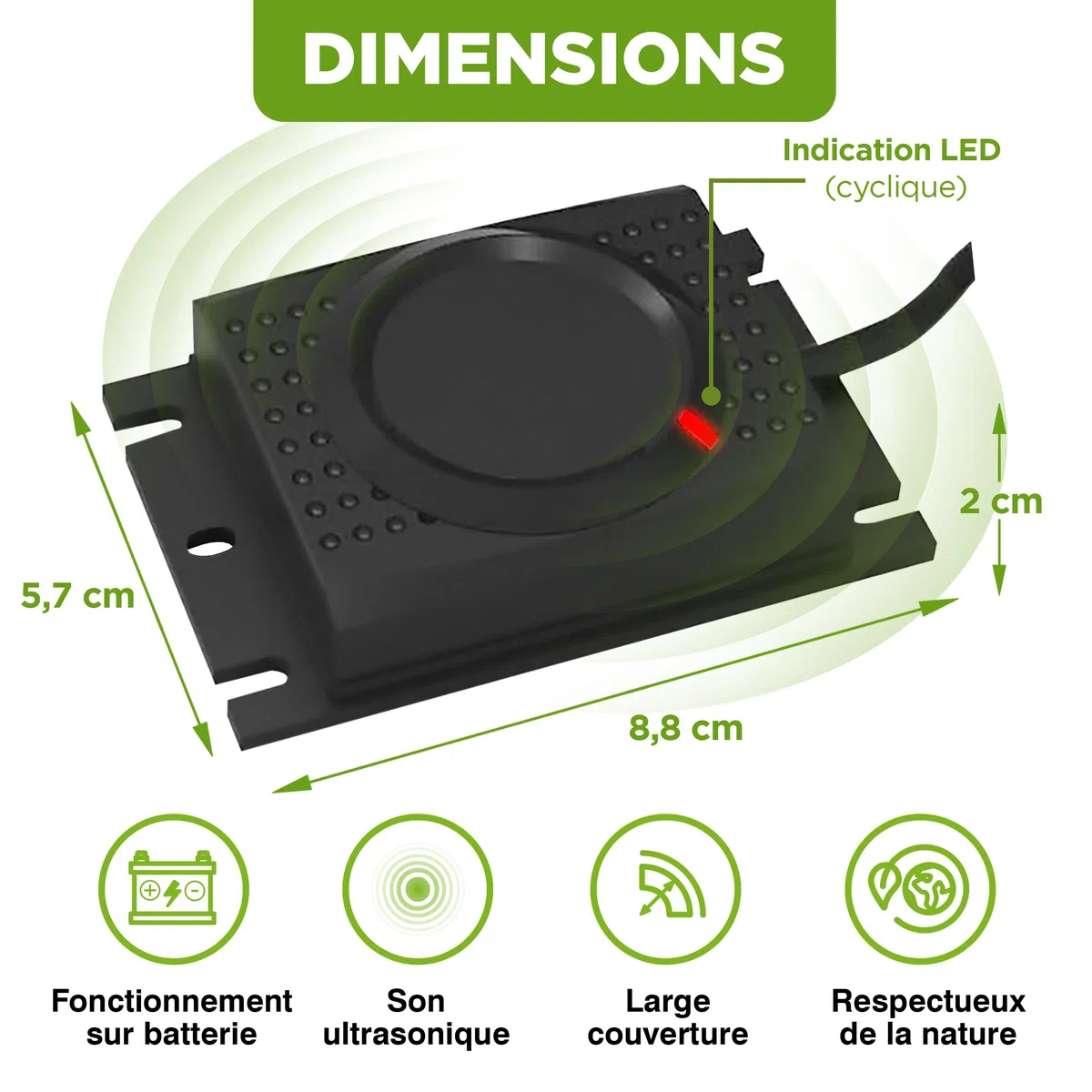 ISOTRONIC Répulsif Contre Les Martres, Souris et Les Rats avec Batterie 12V - Répulsif chassant pour Protection Voiture à Ultrason - Installation Facile et Effet Durable
