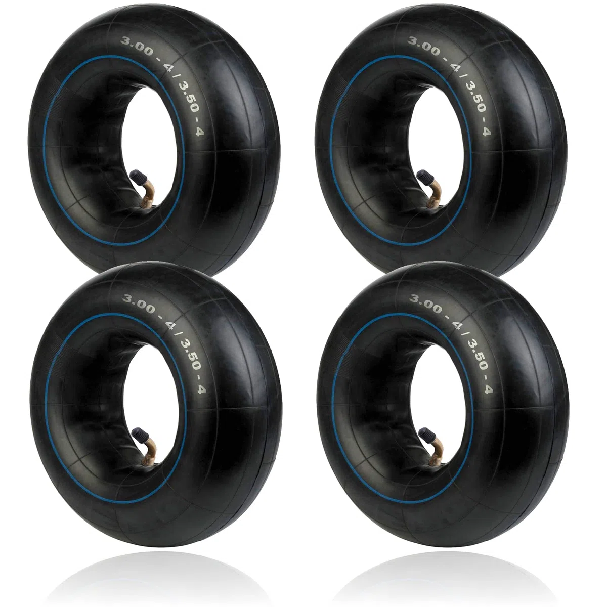 SPARES2GO Pneu 3.00-4 Pneumatique Mini Moto Quad 300x4 3.00x4 260x85 4 Jante 4 + Chambre à air x 4