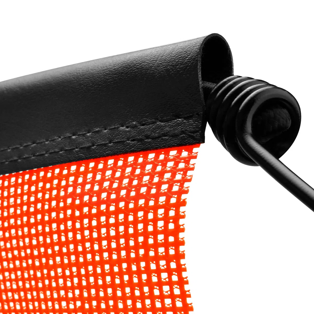 Lot de 6 drapeaux d'avertissement en maille orange vif, 45,7 x 45,7 cm, très résistants, surdimensionnés avec passepoil en vinyle, cordon élastique et crochet EZ pour remorque et voitures pilotes
