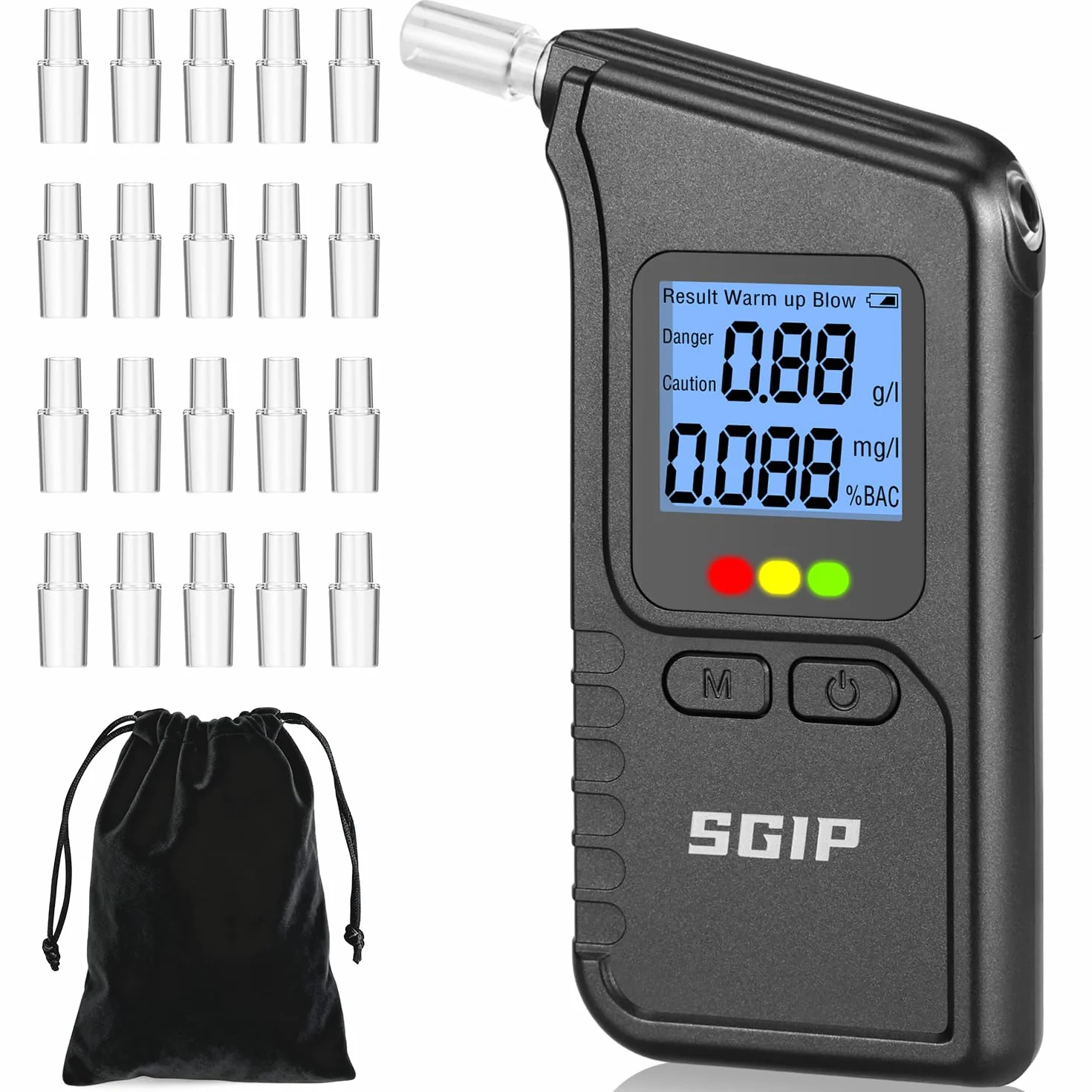 Ethylotest Electronique, Etiloteste Electronique Portable Alcotest avec Affichage Numérique LCD Fonction de Stockage Alcootest Électronique Personnel pour Usage Domestique et Professionnel
