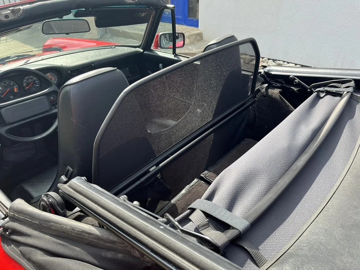 GermanTuningParts Déflecteur de vent pour Porsche 911 964 Cabriolet avec capote électrique 1988-1994 – Noir – Déflecteurs d'air – Coupe-vent