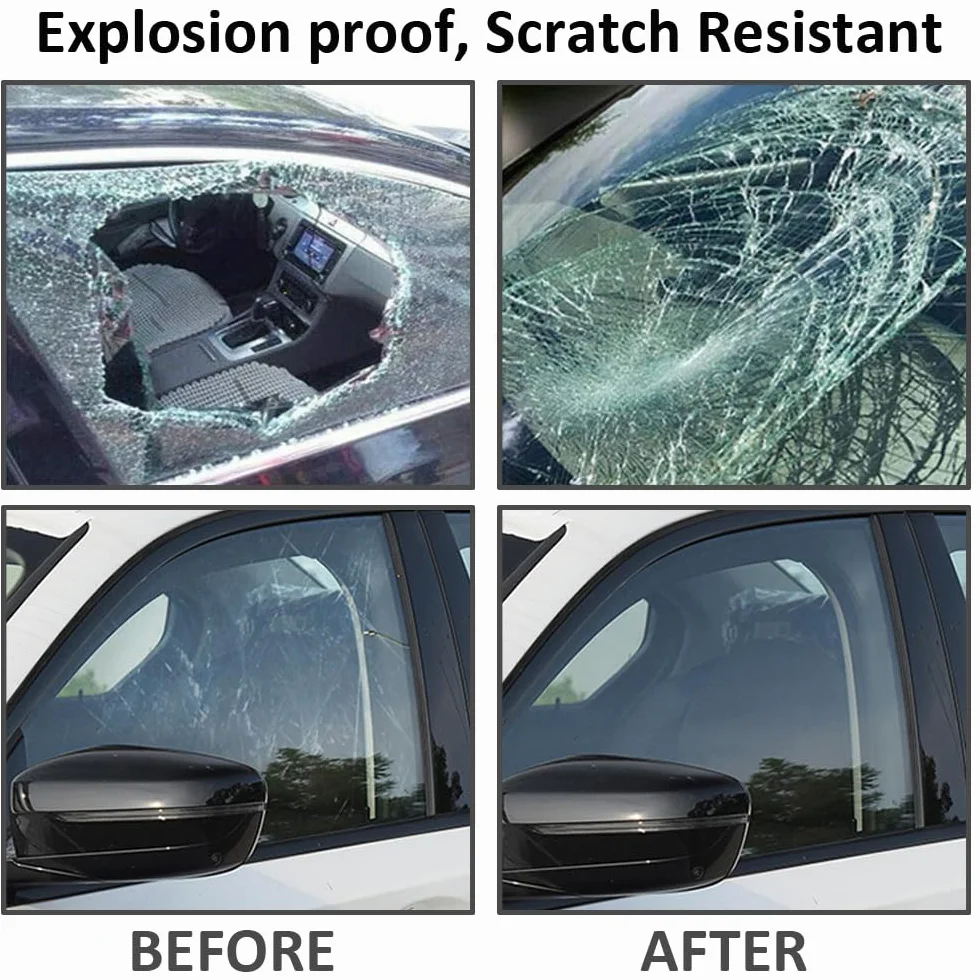 Film de Teinte de Vitre Voiture 50% VLT Film Teinté de Fenêtre Fumée Noir Rouleau Autocollant Verre Film Teinte Solaire Protection Film de Verre Anti Regard 50cm X 300cm