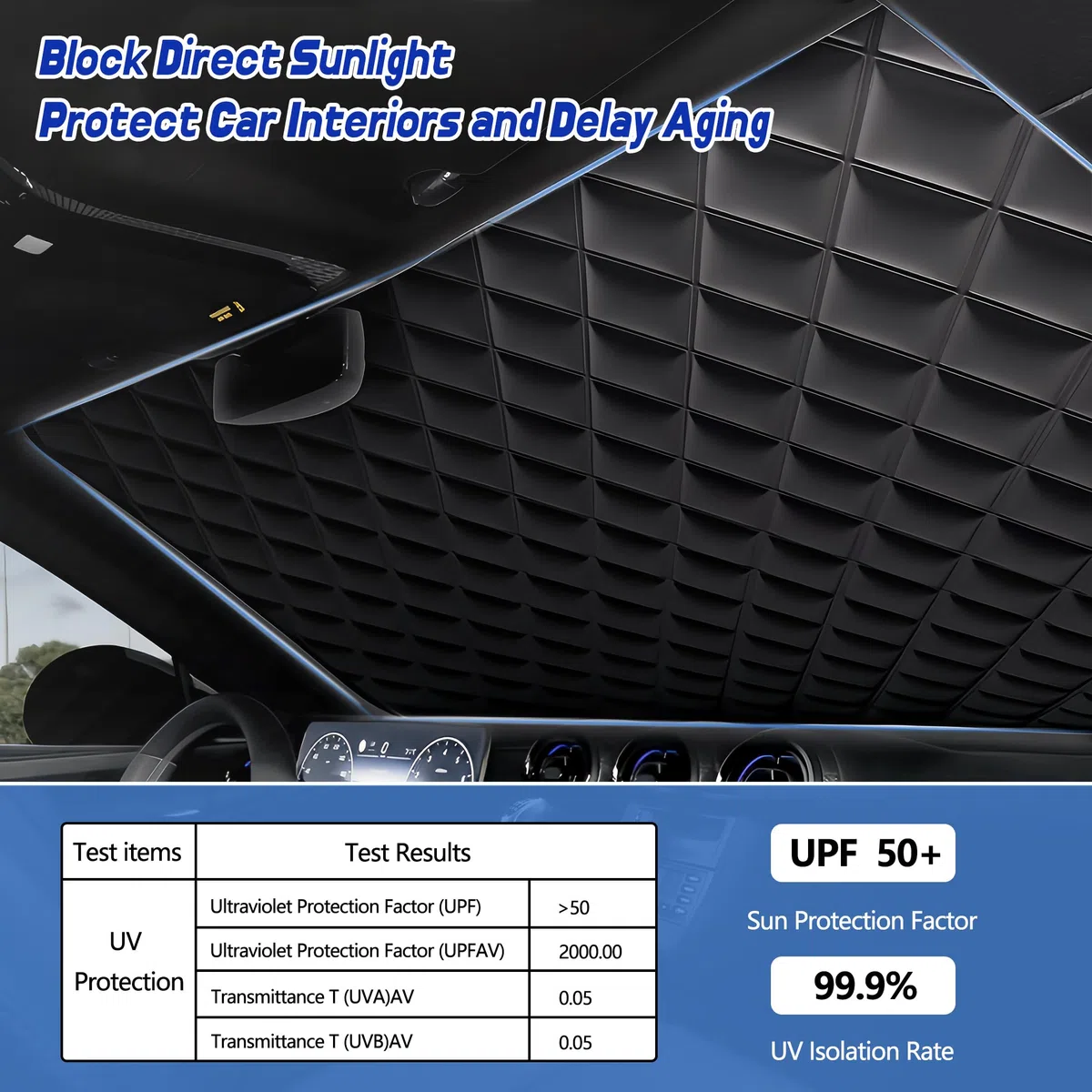 BLAZOR Couverture Pare Brise Voiture, Bâche Pare Brise Protection, Pare-Soleil Anti Givre Neige Anti Glace UV Soleil, Couverture Repliable Universelle pour la Plupart des Voitures et SUV