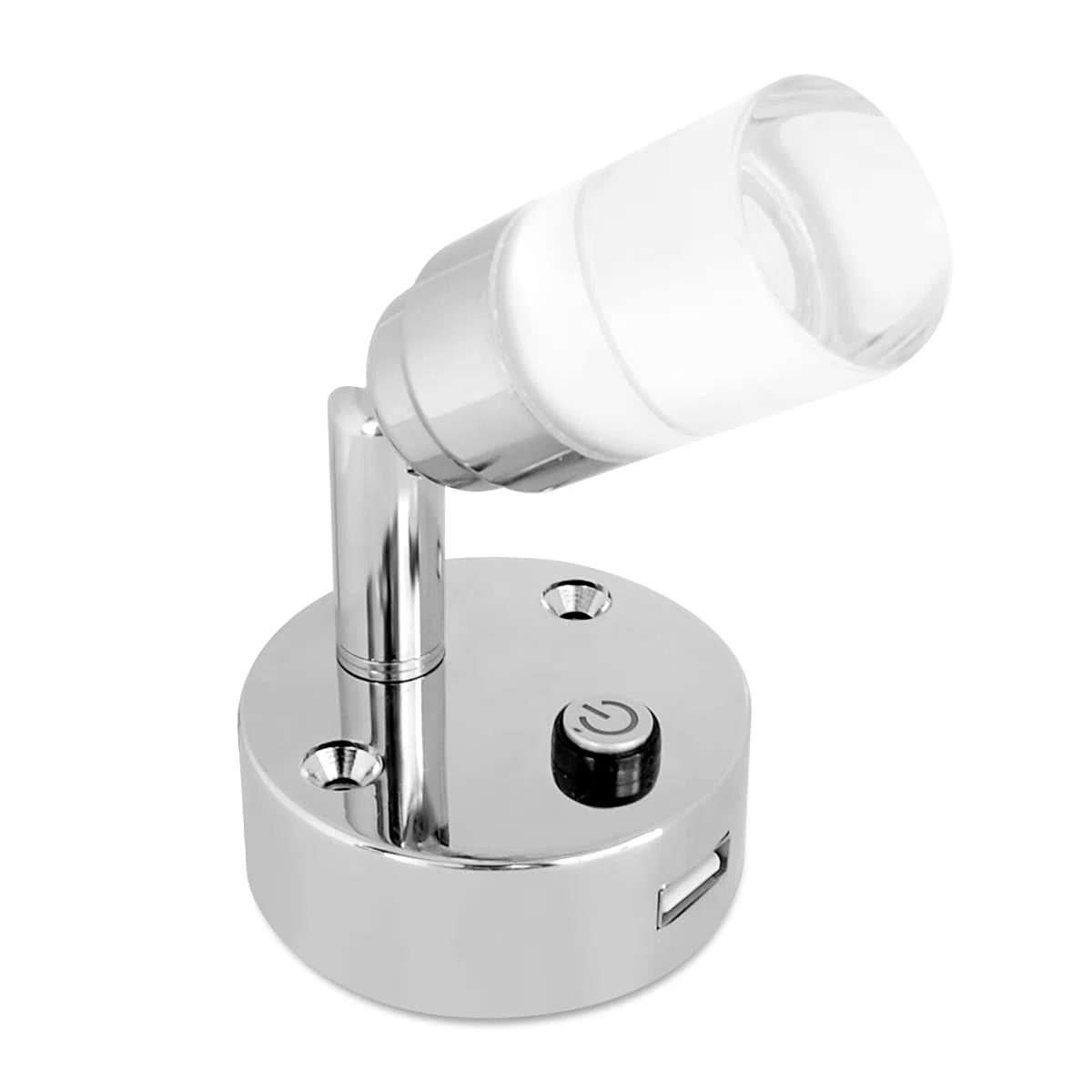 Dream Lighting Spot 12v LED pour Camping Car Caravane avec Chargeur USB Éclairage Intérieur Liseuse LED Bicolore Blanc Froid 6000K et Bleu Lampe Appliques de Bateau