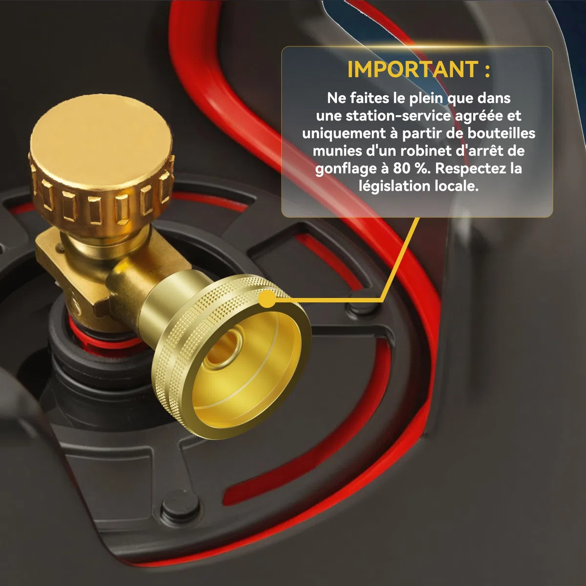 Adaptateur GPL Remplissage Bouteille de Gaz Multipays, Laiton Adaptateur GPL 21,8 mm Type Dish pour France, Italie, Allemagne de l'est, Suède, Balkans et Europe de l'est
