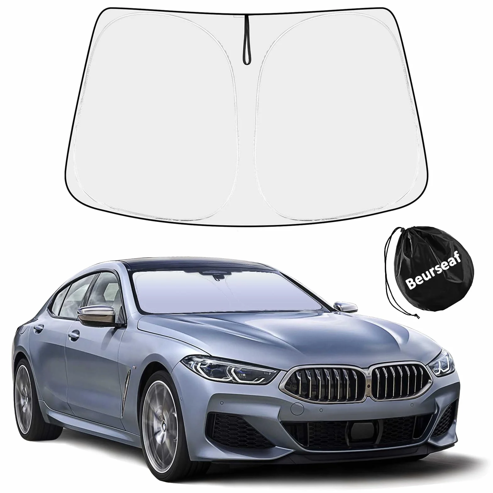 Pare-Soleil Voiture,Pare-Brise de Voiture,Protection UV Voiture,2025 Pliable Parasol réfléchissant avec Protection UV pour Pare-Brise Voiture (L)