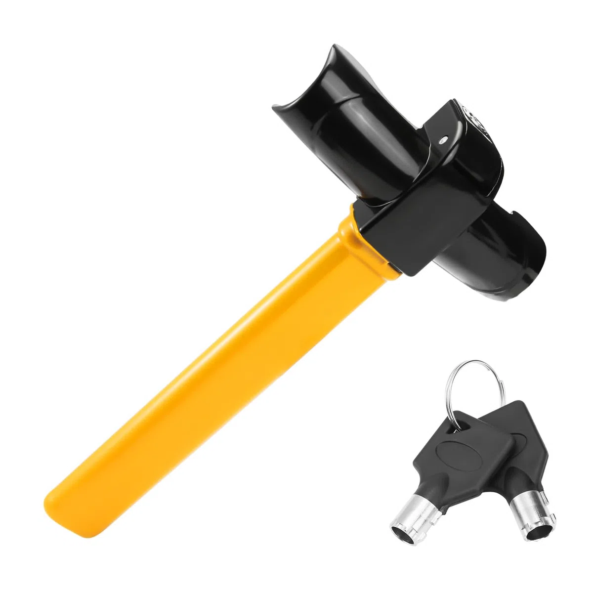 Antivol de Voiture Volant Sécurité Car Steering Wheel T-Lock avec 2 Clés, pour Ouverture Inférieure à 4cm