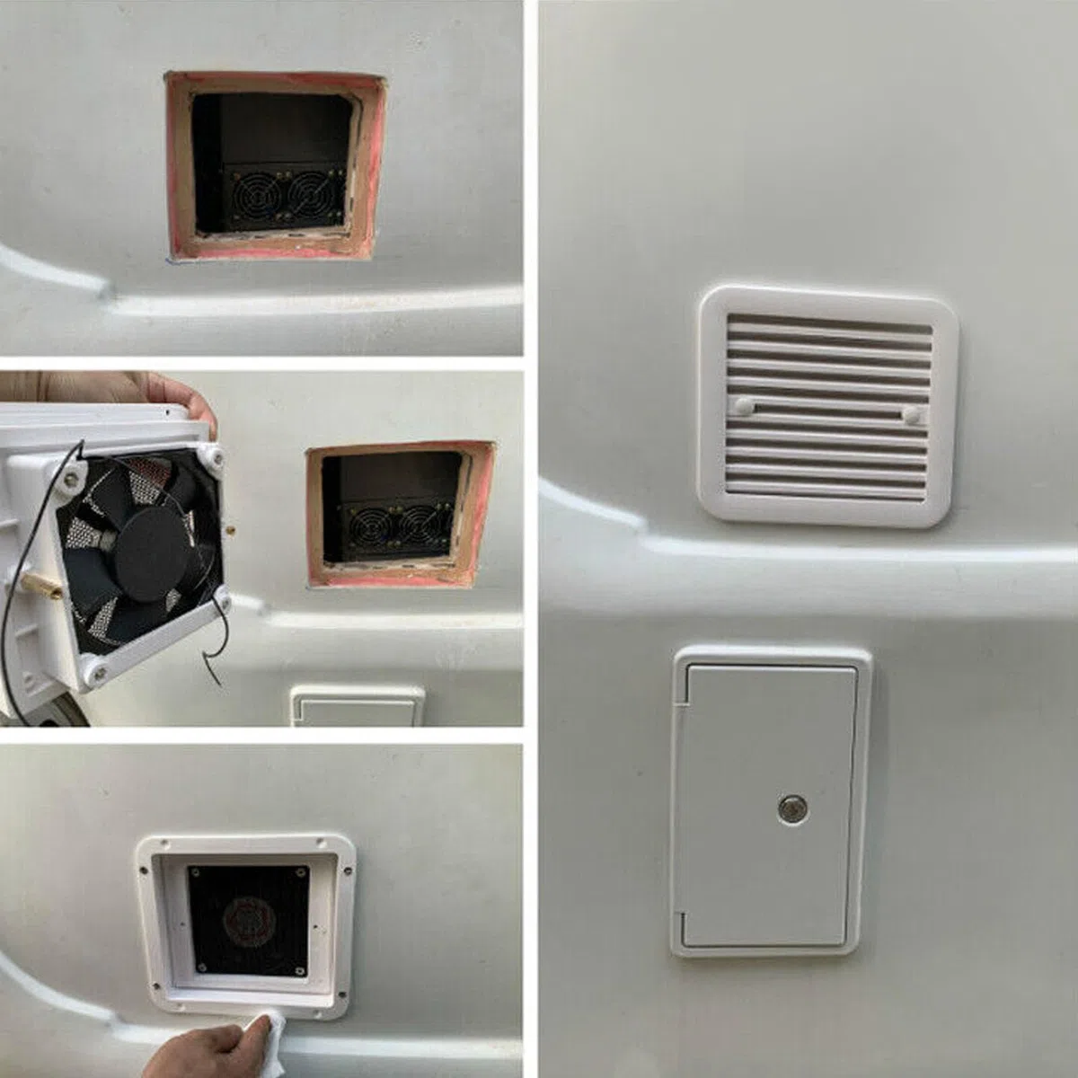 Luocute Grille de Sortie d'air pour Camping-Car, Grille D'aération Latérale Résistante à l'eau pour Camping-Cars, Camping-Cars, Bateaux, Yachts, échange d'air Rapide pour Cuisines,