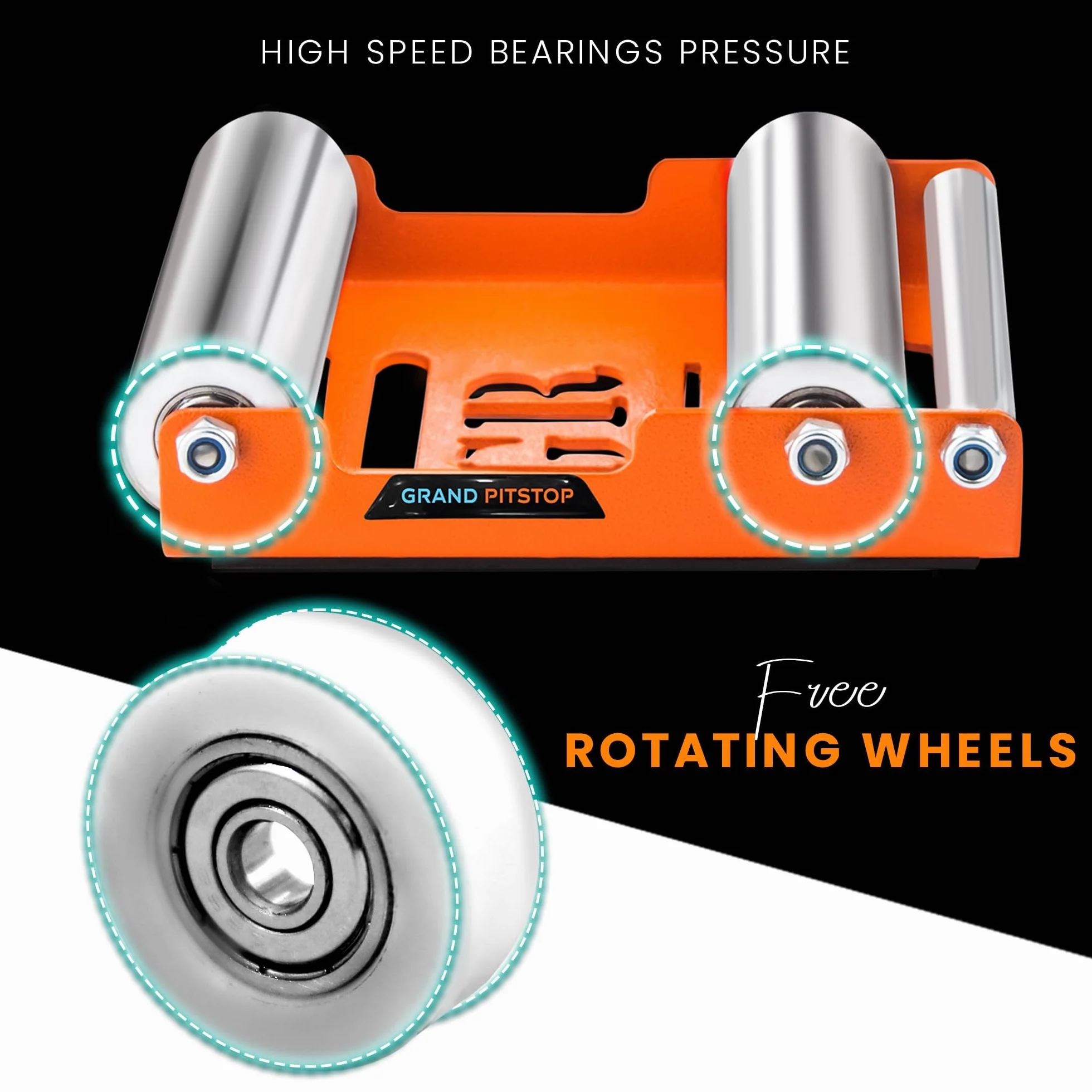 GrandPitstop Support de Nettoyage de Roues de Moto – Support de Remplacement – Support de Roue pour Nettoyage des pneus et Lubrification de la chaîne – GRoller (M (vélos < 220 kg et Largeur des pneus