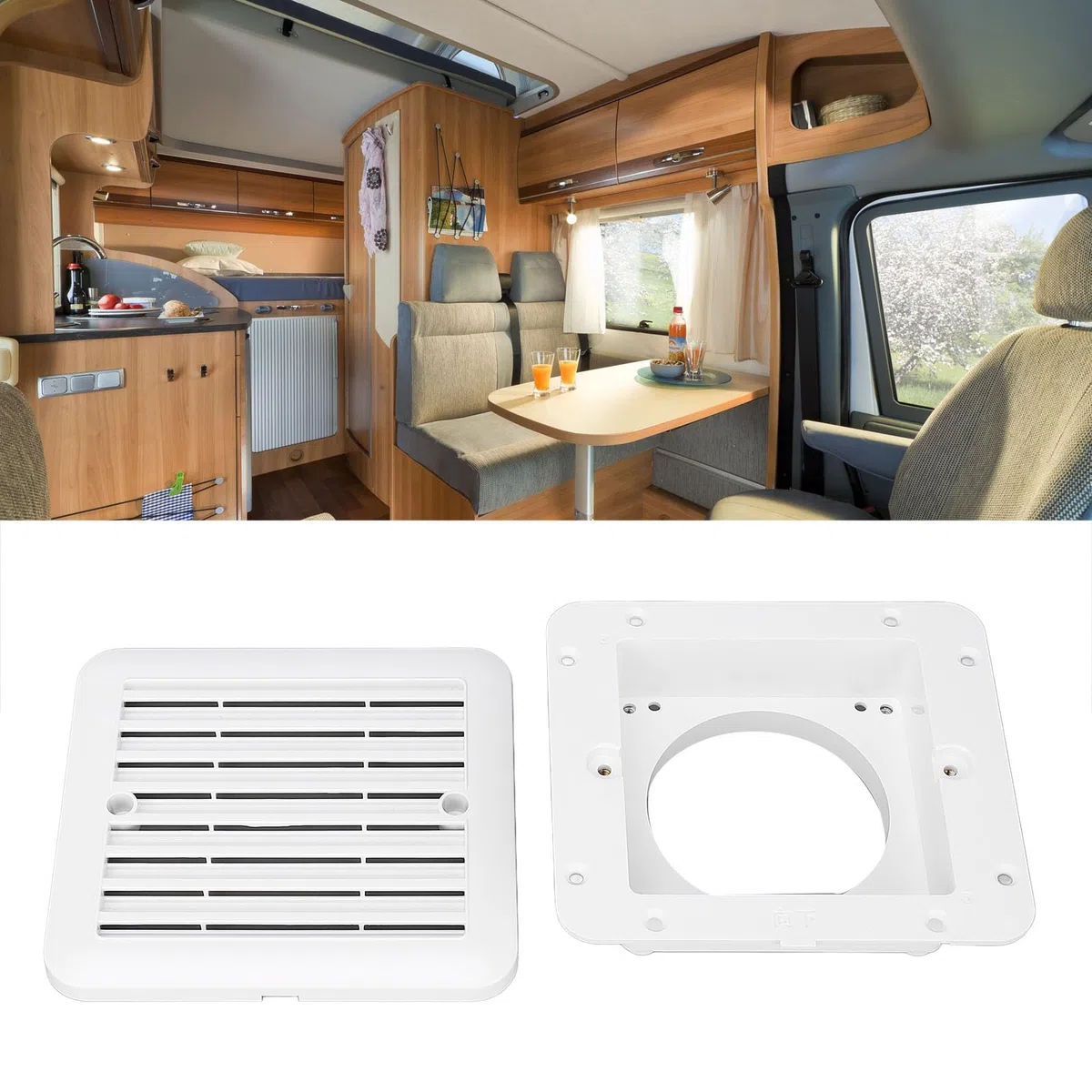 Luocute Grille de Sortie d'air pour Camping-Car, Grille D'aération Latérale Résistante à l'eau pour Camping-Cars, Camping-Cars, Bateaux, Yachts, échange d'air Rapide pour Cuisines,
