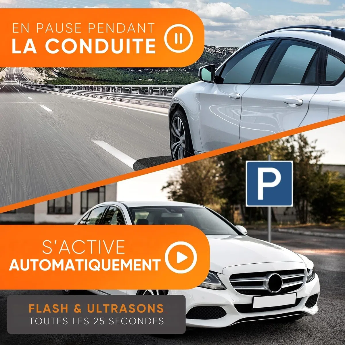 WERKTAL Anti-Martre Voiture – Répulsif Ultrasons & Lumière Flash [Alimentation Batterie Auto] – Marderabwehr Automatique – Protection Moteur Durable – Dispositif Anti Martre Efficace