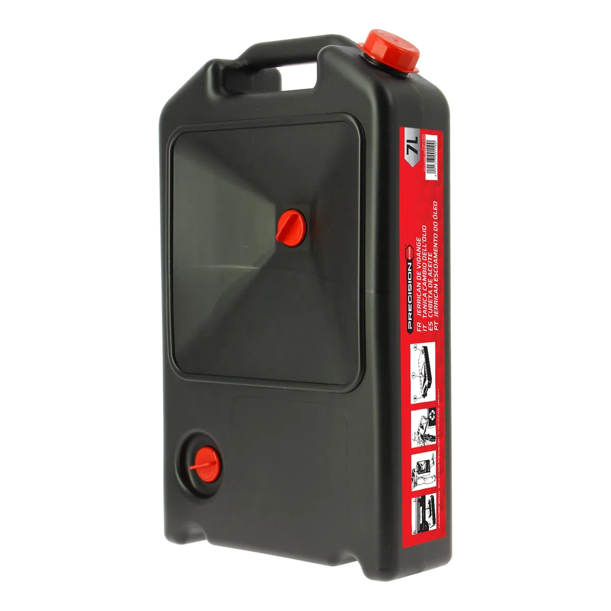 XLTECH Jerrican Bac de Vidange 7L Noir Essence Acier allié 7 litres