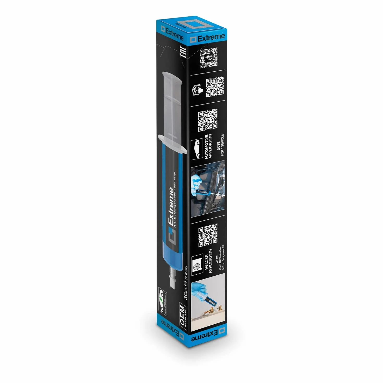 ERRECOM Extreme – 30 ML, Stop-Fuites pour Systèmes de Climatisation de Vehicules avec Gaz Réfrigérant R134a, Contient Adaptateur pour Vanne de Charge coté Basse Pression R134a