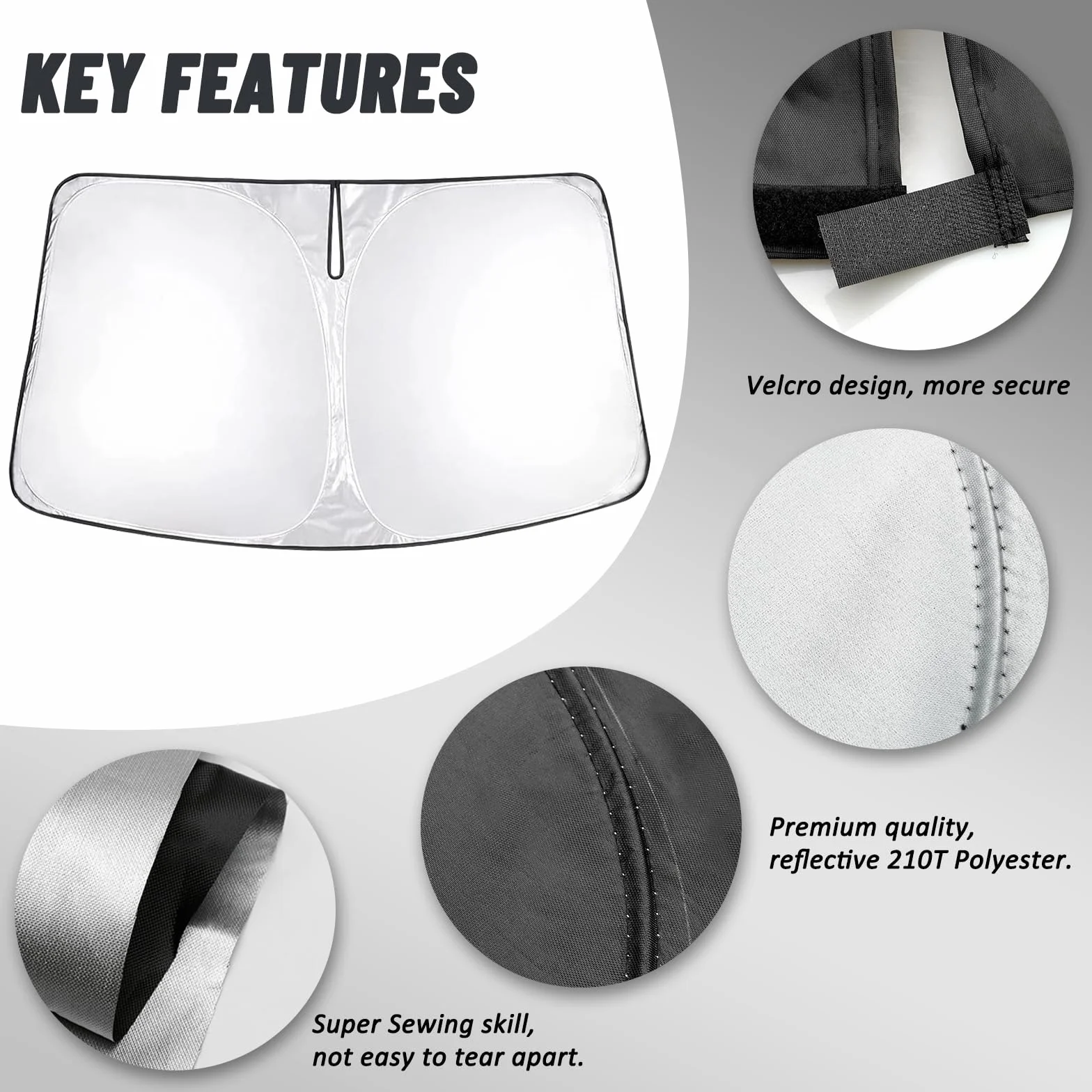 D-Lumina Pare-Brise Pare-Soleil pour Peugeot 308 (2008–2015) Accessoires, Protecteur de Protection de Pare Soleil Voiture Contre Les Rayons UV, Pliable et Portable