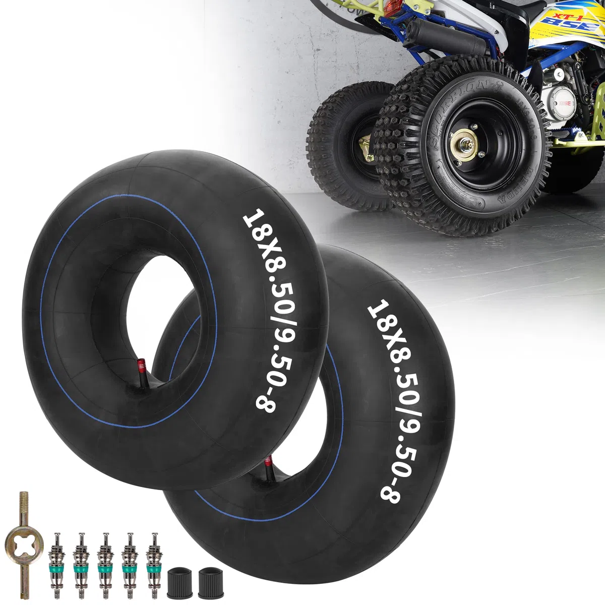 RUTU 18x8.50-8 18x9.50-8 chambre à air avec TR-13 soupape droite tige pour VTT Quad 4 roues Go Kart tracteur à gazon souffleuse à neige voûte de Golf remorque de jardin tondeuse à gazon lourde