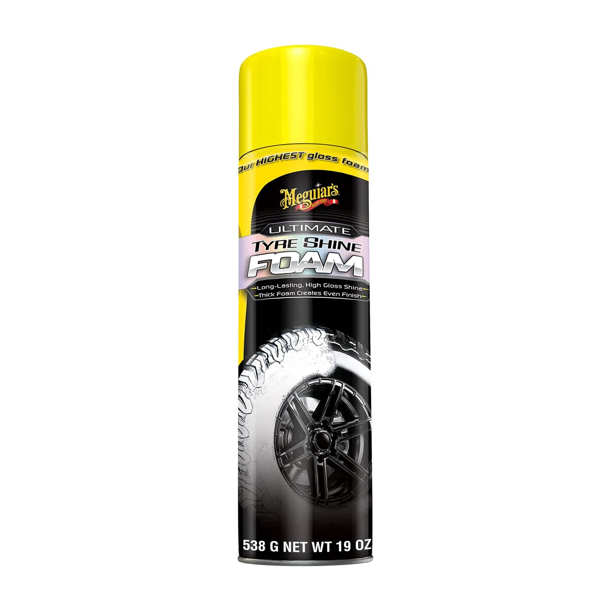 Meguiar's G210419EU Brillant Pneus 538 ml, Brillance et protection durable des pneus, Noir