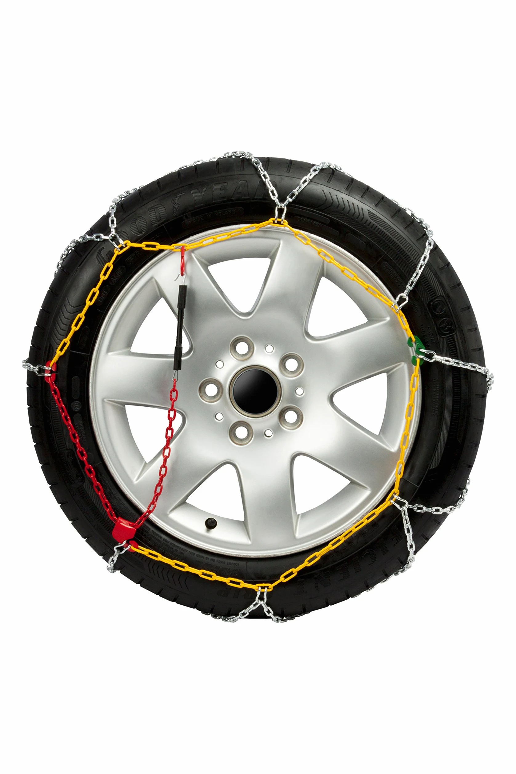Goodyear Jeu de 2 Chaînes à Neige en Métal de 9 mm pour Voiture Taille 80 avec Tendeur Automatique Goodyear