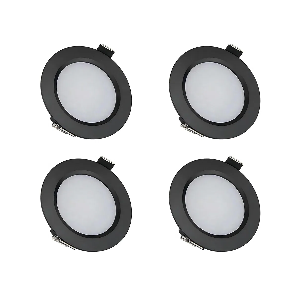 Luminaires Encastrés à Ressort de 12 Volts pour Camping-Car, Bateau, Remorque, Camping-Car - lumière Chaude 6500K, 3W, 270 Lumens, Spots Basse Tension Réglables en Luminosité, Lot de 4