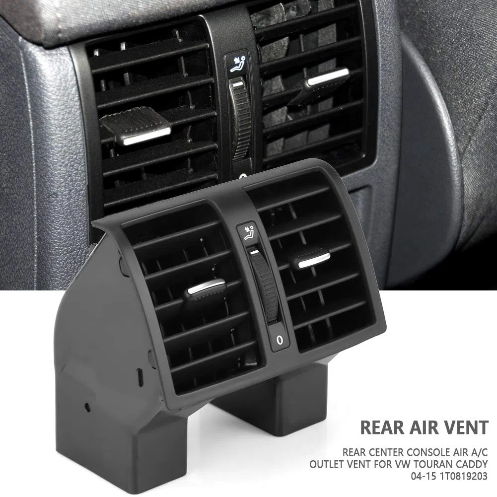 Ventilation de Climatisation Arrière de Voiture, Grille de Ventilation de Climatisation pour Console Centrale Arrière pour Touran Caddy 04-15 1T0819203