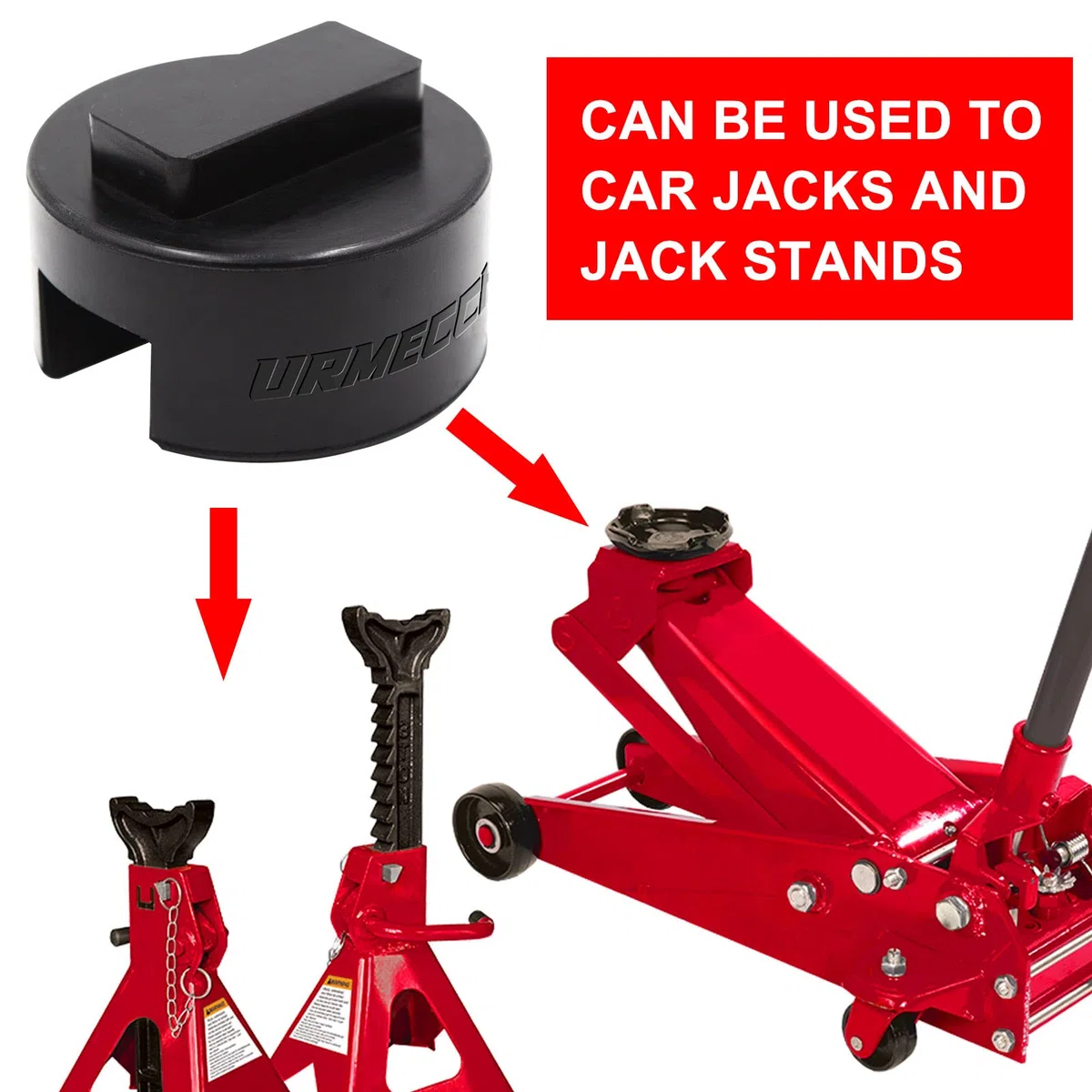 Lot de 2 adaptateurs de cric universels pour BMW et Mini Jack, Protection en polyuréthane carrée à rainures pour Rail de châssis