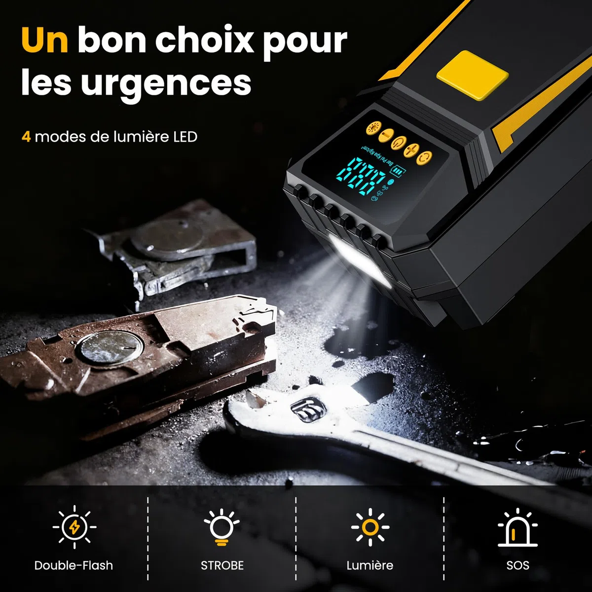 Gonfleur Pneus Voiture, Compresseur à Air Portatif, Gonfleur Pneus 12V, Compresseur Voiture 150 PSI, Pression Pneu Préréglée et Arrêt Automatique, pour Voiture/Vélos/Motos/Ball, St-Valentin