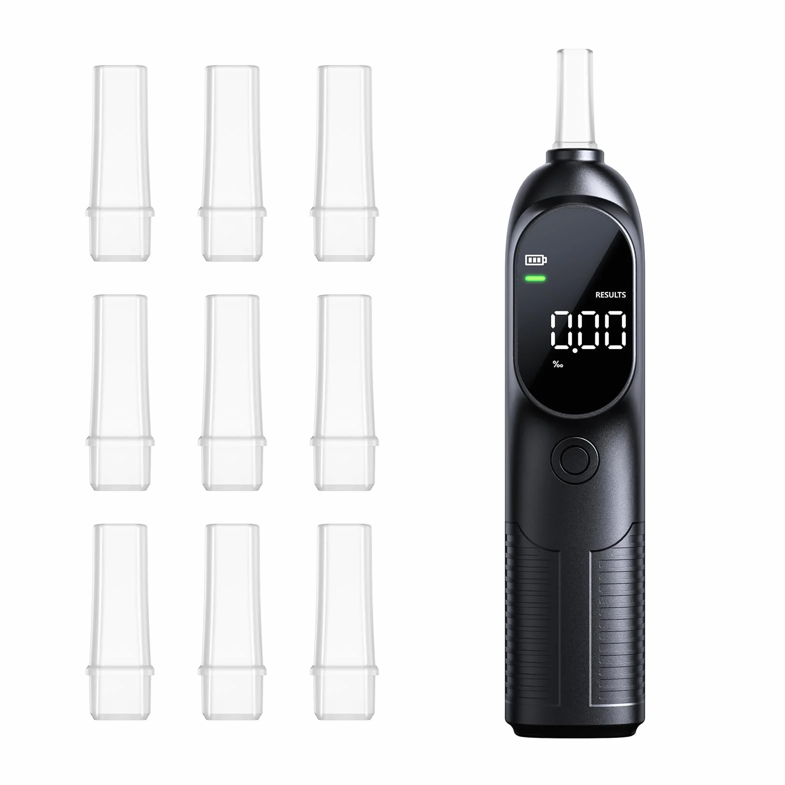 ZBK Éthylotest Professionnel - Testeur d'alcoolémie Personnel Haute précision, avec capteur Intelligent et écran rétroéclairé, analyseur d'haleine Portable