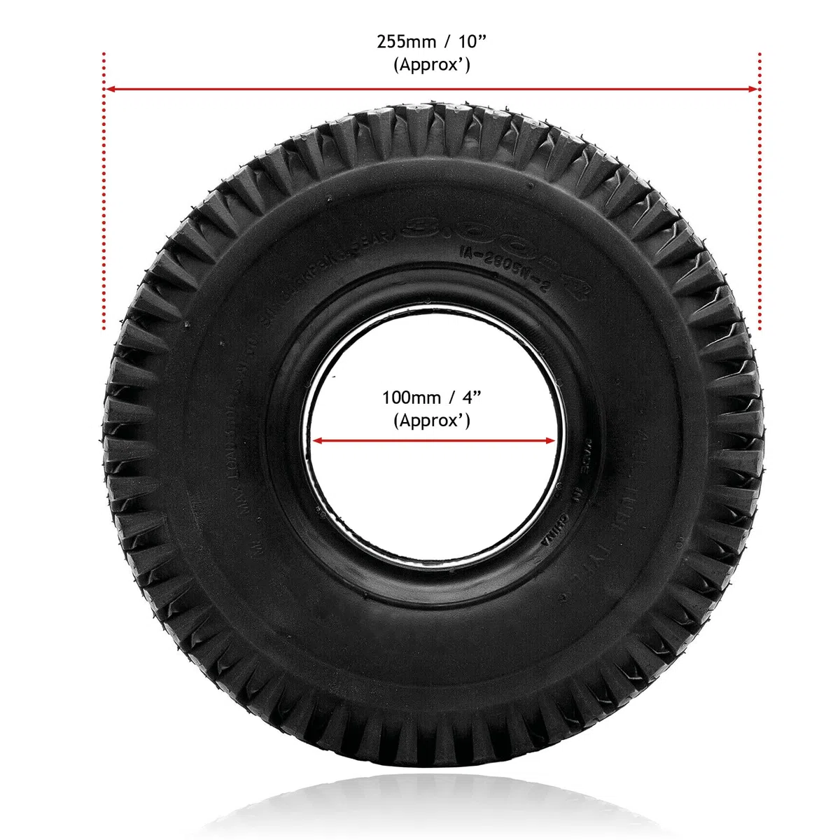 SPARES2GO Pneu 3.00-4 Pneumatique Mini Moto Quad 300x4 3.00x4 260x85 4 Jante 4 + Chambre à air x 4