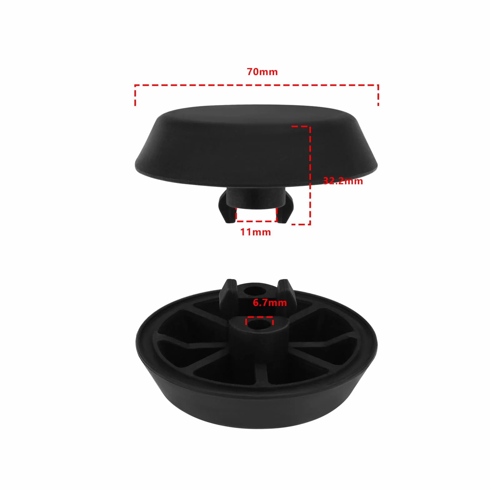 ECSiNG Lot de 4PCS Tampons de Support de Cric de Voiture en Plastique 51711960752 Compatible avec BMW E36 318 323 325 M3 Noir