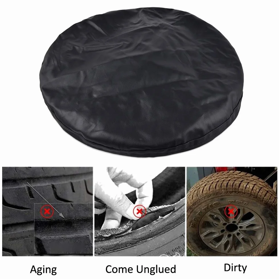 14" Pouces Housse de Pneu de Secours Couverture Roue pour Tout diamètre (60cm-69cm/24-27") Protection antipoussière imperméable PVC de Voiture