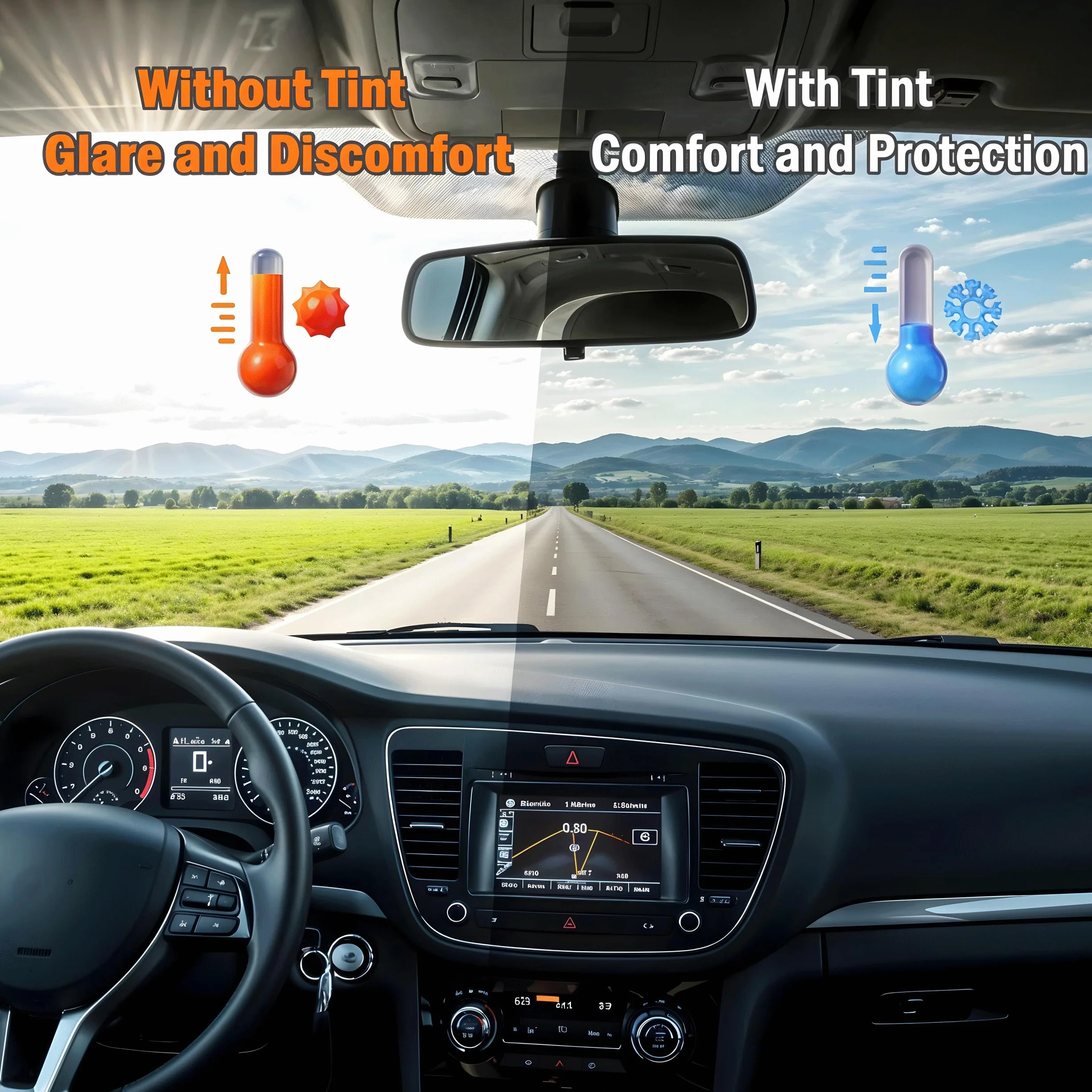 TINTCOM Film Solaire Auto Prédécoupé pour Mercedes Classe C W205 4 Portes Berline 2014-... - (20% Noir Fumé Foncé) - Vitres Latérales Avant - Protection UV et Chaleur, À Poser Soi-Même
