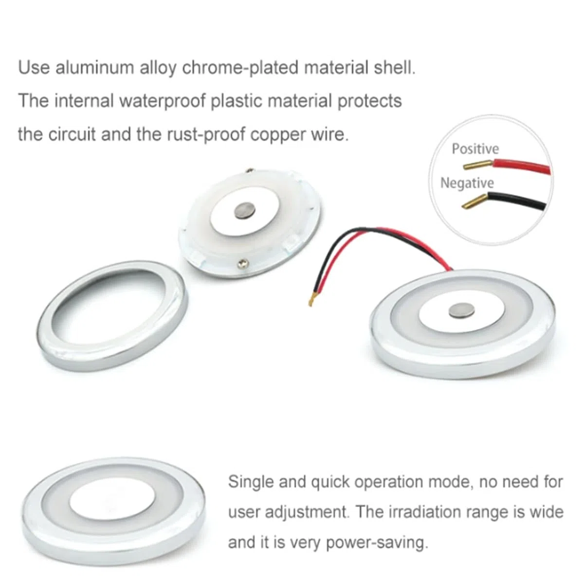 Plafonnier LED pour Camping-Car, 12V, 106mm, éclairage intérieur de Voiture, Interrupteur Tactile, intensité Variable, Lampe de Lecture pour Camping-Car, Bateau (Blanc Chaud 3 000 K)