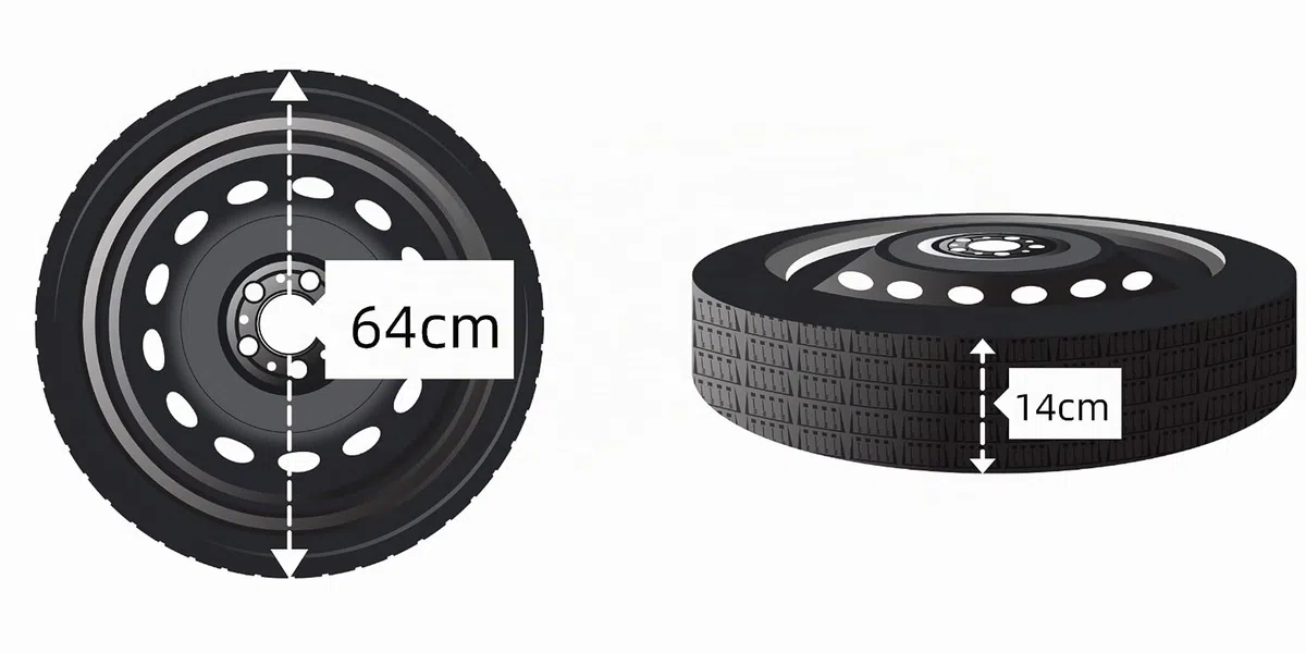 Kit Roue de secours 18" compatible avec Mercedes CLA AMG avec Cric, Clé, Gants et Sac