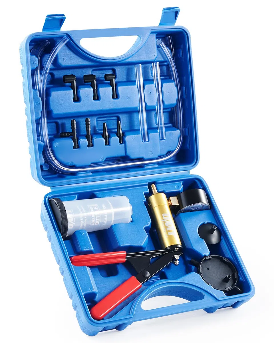 Orion Motor Tech Pompe à Dépression et Purgeur de Frein Moto & Auto, Kit de Purge de Liquide de Frein avec Pompe à Vide Manuelle et Manomètre, Testeur de Système de Vide Professionnel