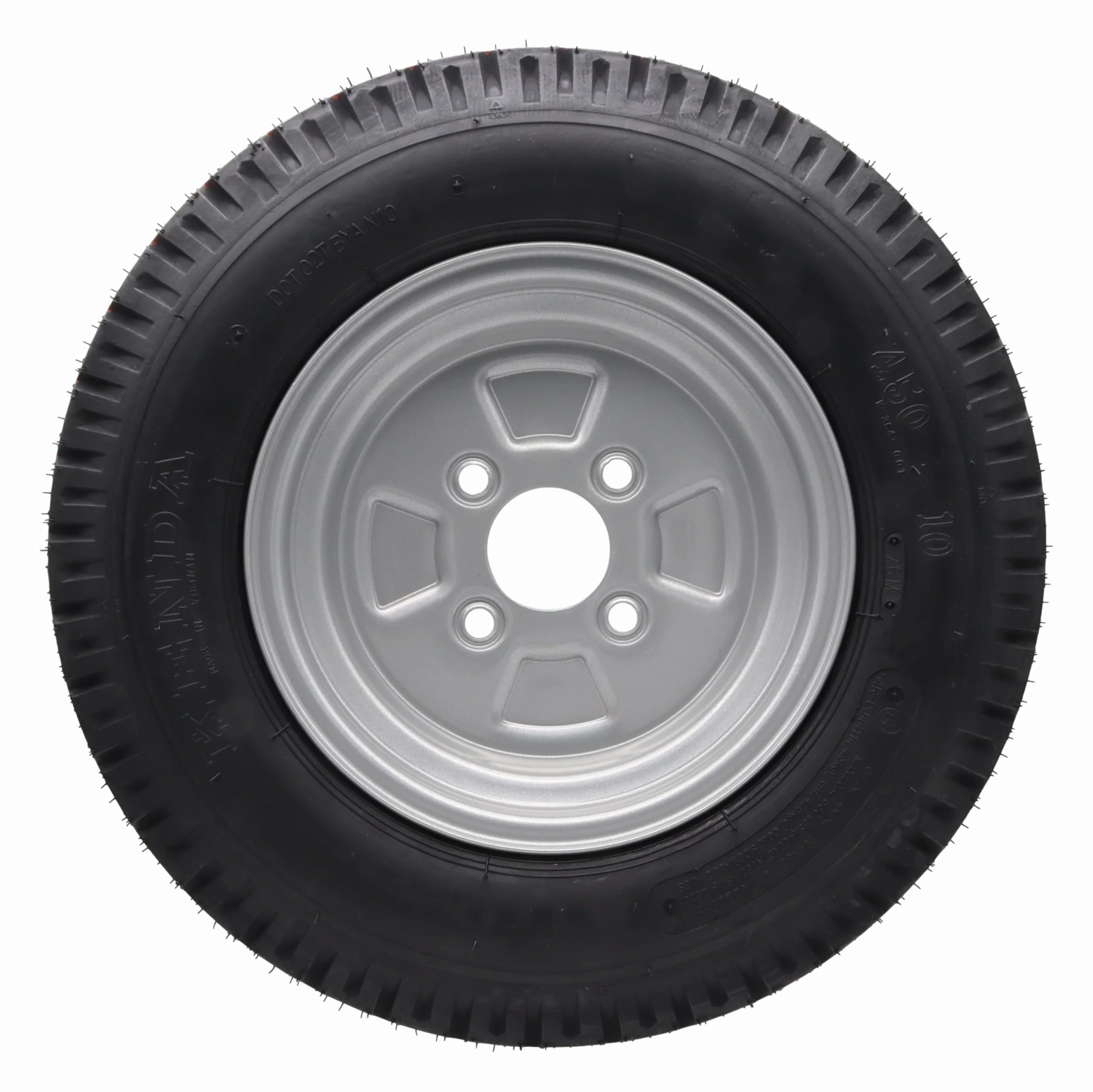Roue complète trailer parts4u 4.50-10 - 400 kg - 4 x 100 - Pour remorque - Pneu 4.50x10 - 76 m (2x)