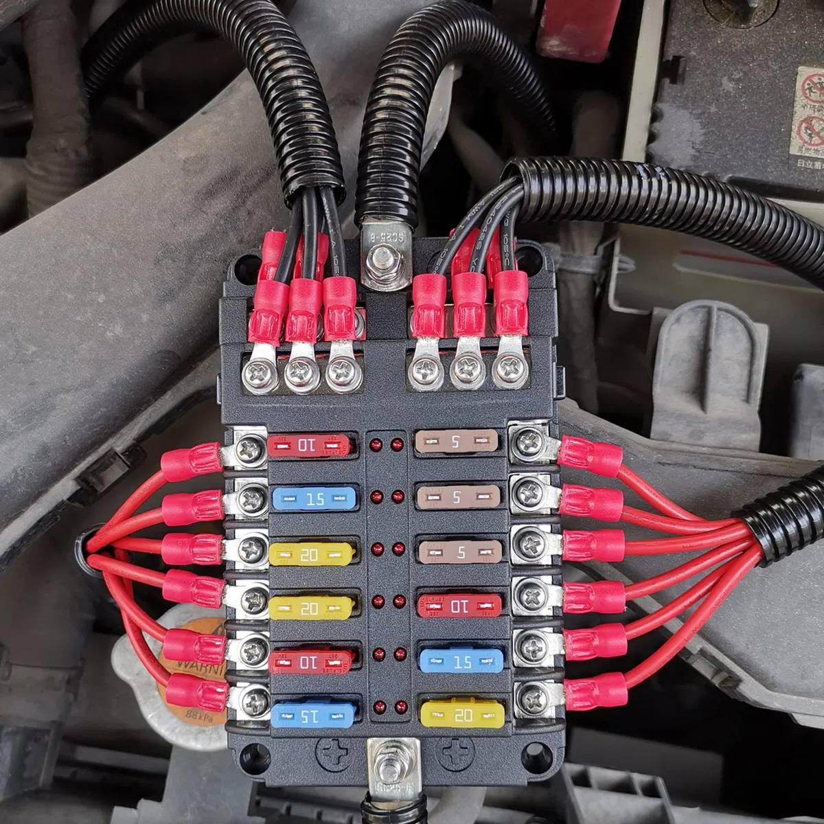 Blocs Fusible Lame ATC/ATO, Porte Fusible Voiture ENDARK, Boîte Fusibles Voiture 12 voies avec Indicateur de Bus Négatif pour Voiture, Bateau, Fourgonnette, SUV