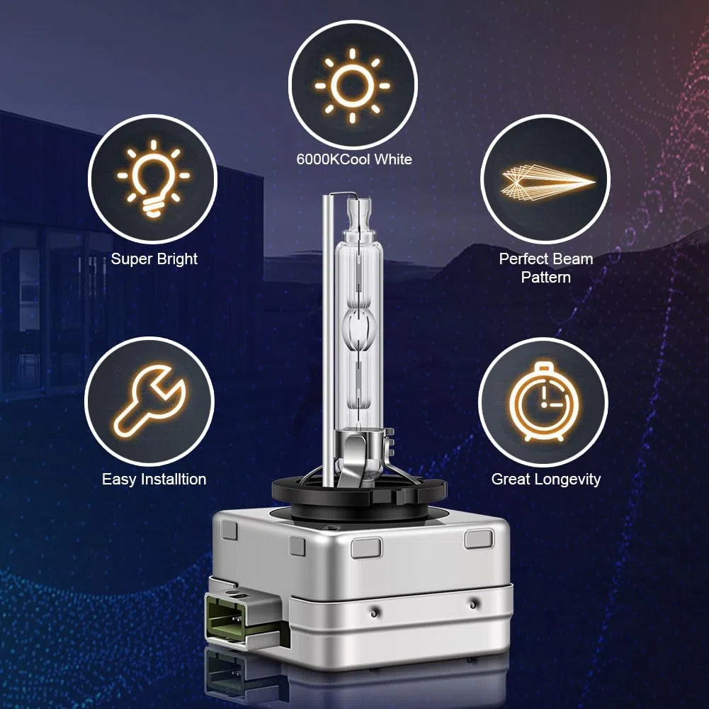 Erato D3S Xénon HID Ampoules Voiture, 6000K 35W Diamond Blanc Froid Ampoule Xenarc Décharge au Xénon 12V Remplacer HID Kit de Conversion Ultra Lumineux Phares Mise à Niveau étanche, 2 Lampes