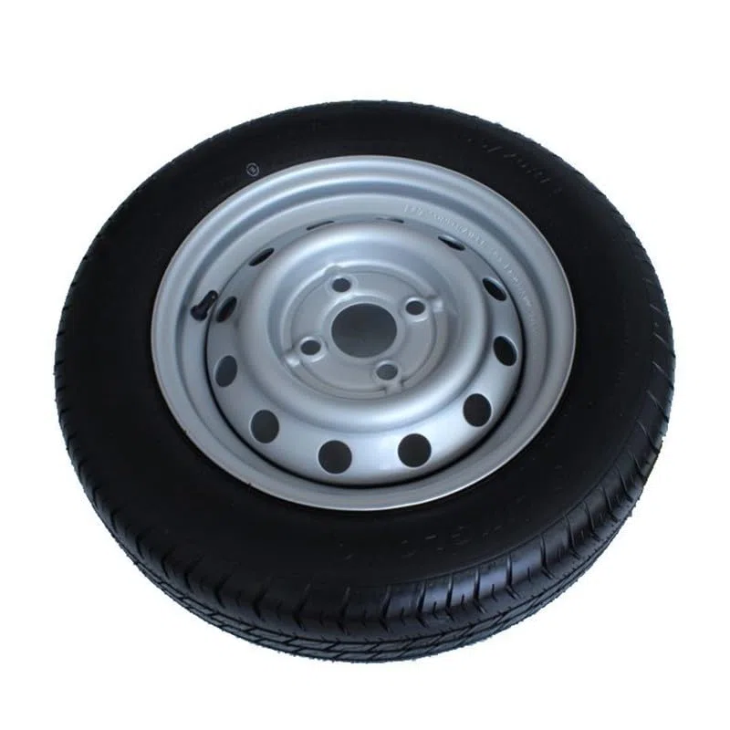 Roue complète 155/70R13 13" - 4 Trous - Entraxe 100mm - Déport 30 - Pour remorque - 13 pouces - Largeur 155mm - Indice de vitesse N 140km/h - Indice de charge 75 (387kg)