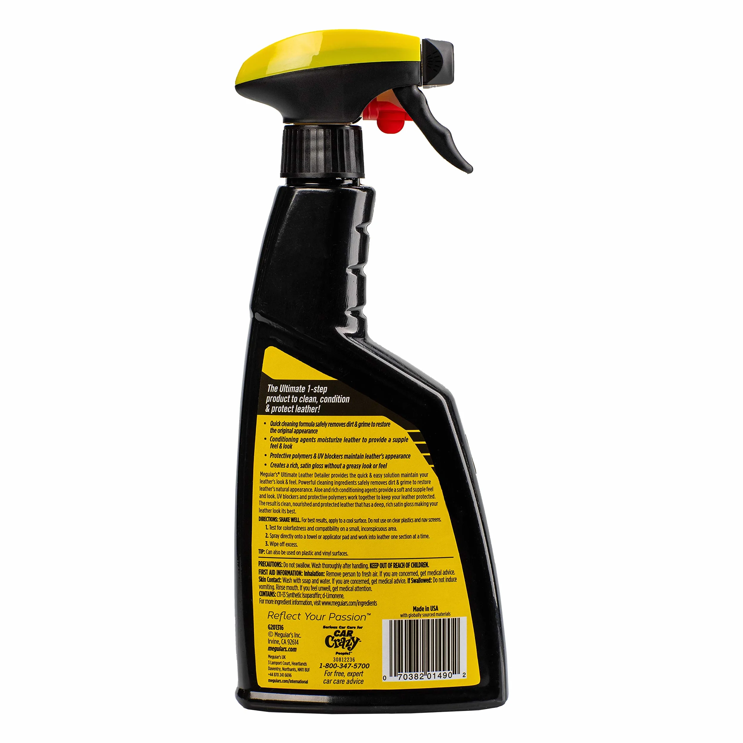 Meguiar's Entretien Cuir Ultime 473ml Nettoie, nourrit et protège le cuir G201316EU, Noir