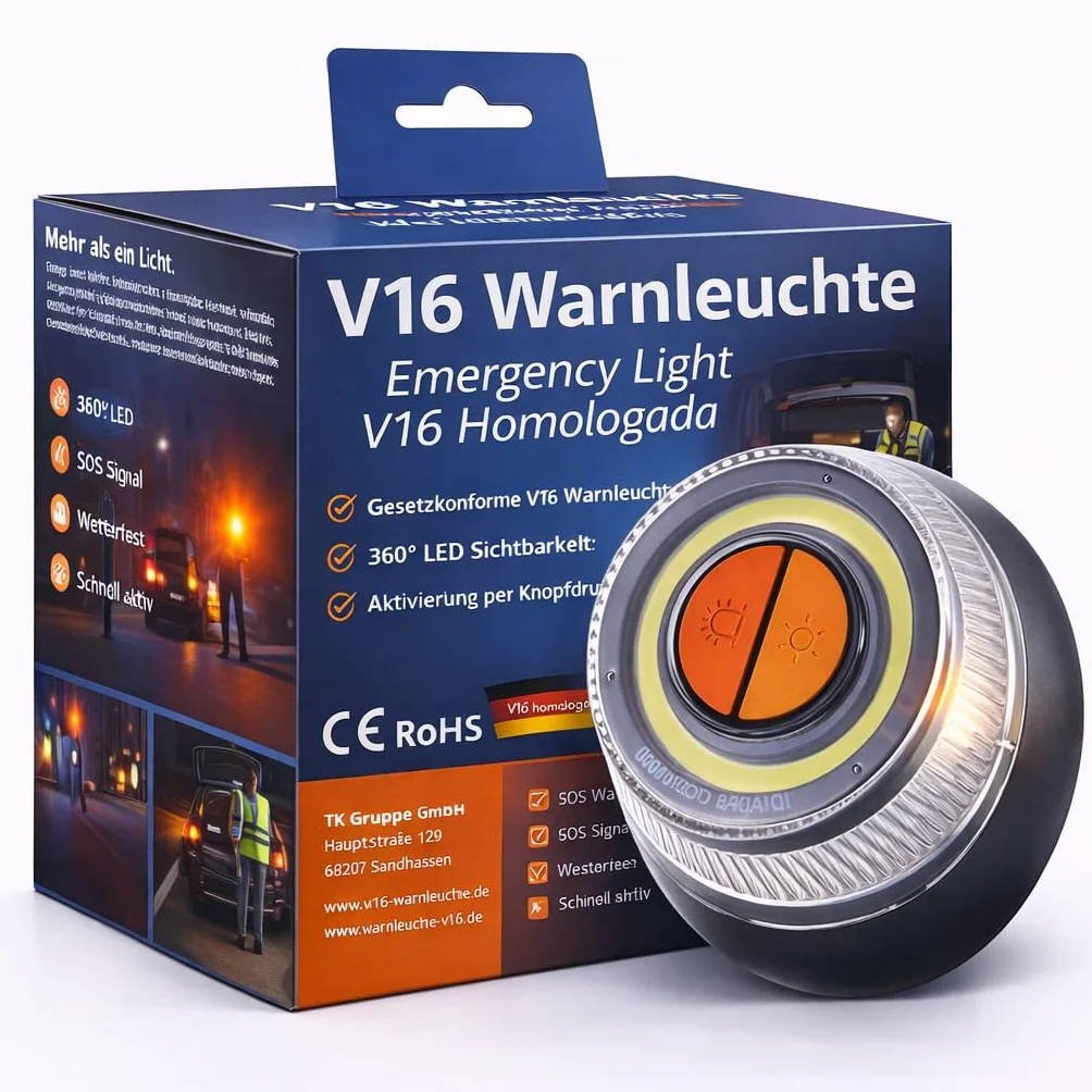 V16 Lampe d’avertissement – Auto & voiture – Homologation UE IDADA 21020060 – Triangle de signalisation 2026