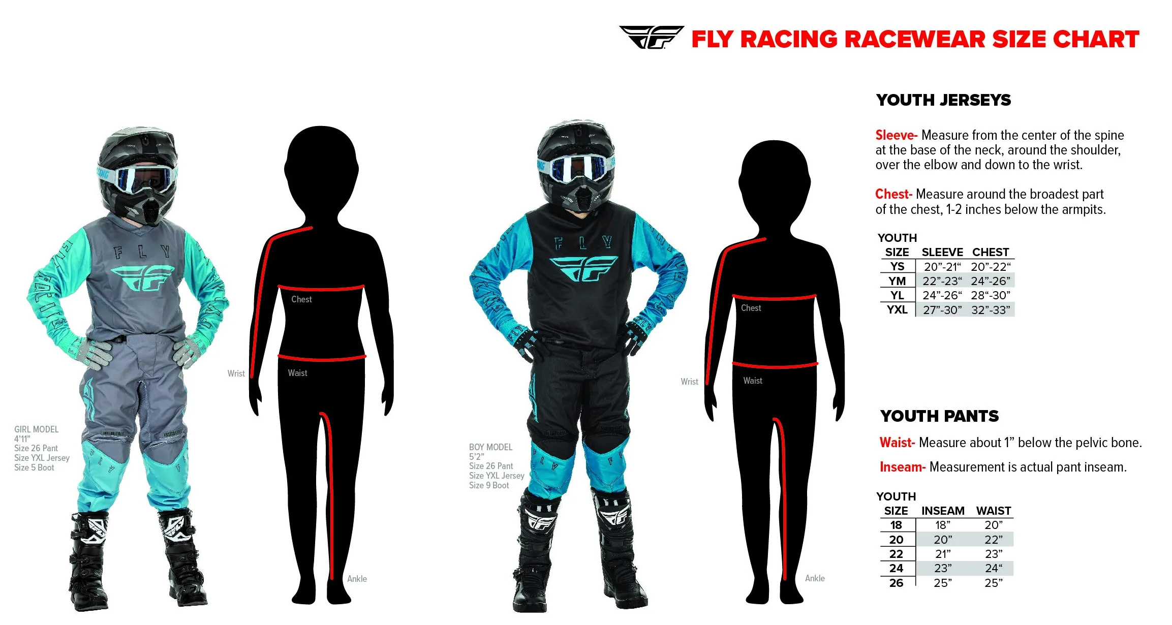 Fly Racing Youth Rayce Pantalon de vélo VTT/BMX