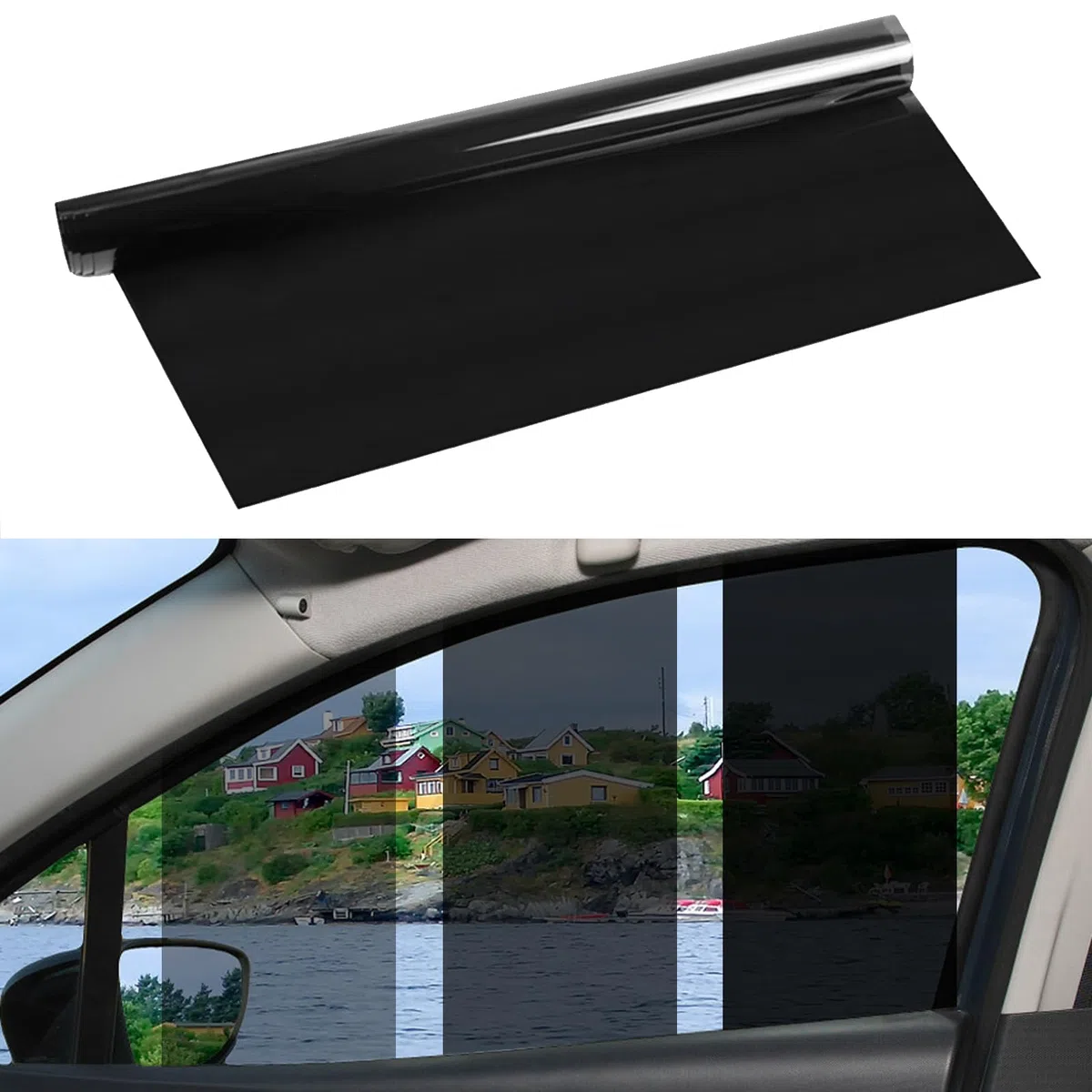 Film teinté pour Voiture,Film de Protection Solaire pour Voiture,Film teinté pour vitre de Voiture,Film teinté pour fenêtre pour Bloquer Les Rayons UV/IR,la Chaleur (5% VLT, 50X300CM)