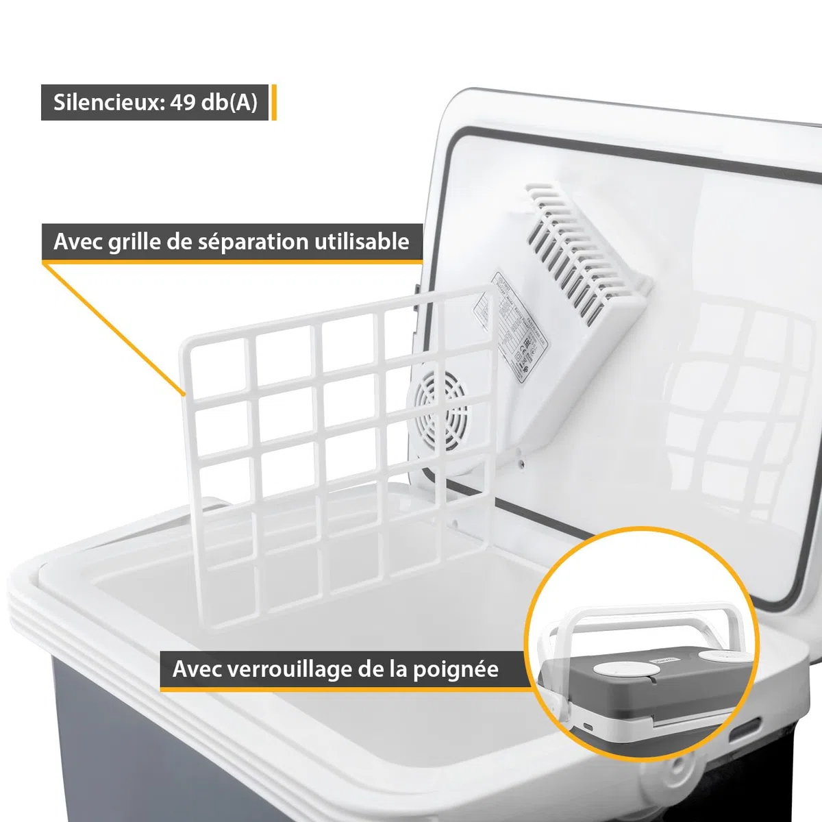 TZS First Austria - Glacière Électrique 32L - Fonction Chaud & Froid - 12V/230V pour Voiture & Secteur - Système Thermoélectrique Silencieux - Camping & Voyage - Gris