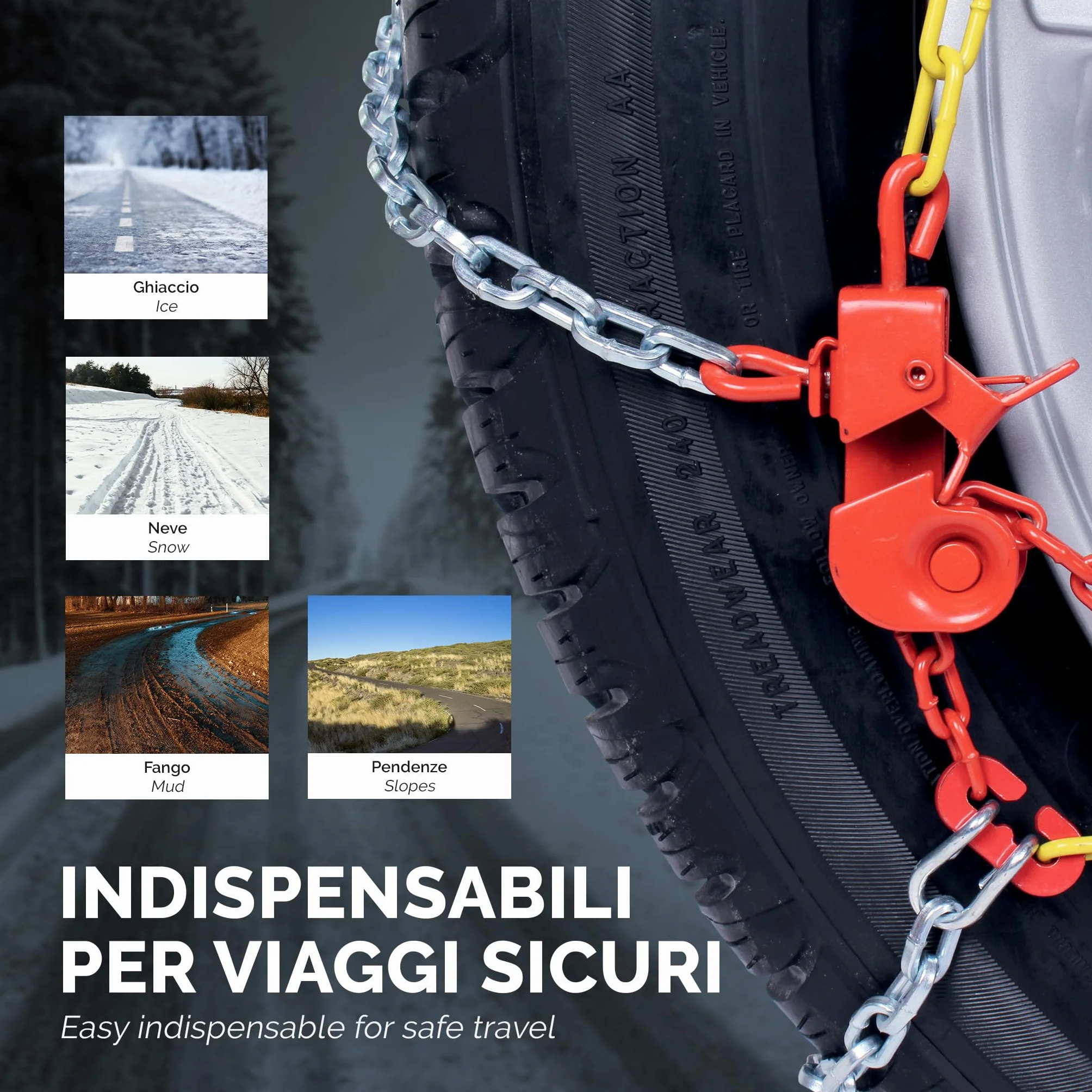 Bottari [Goodyear] 18833 "Rapid T2" Chaines à neige 9 mm, Taille 130, Compatibles ABS et ESP