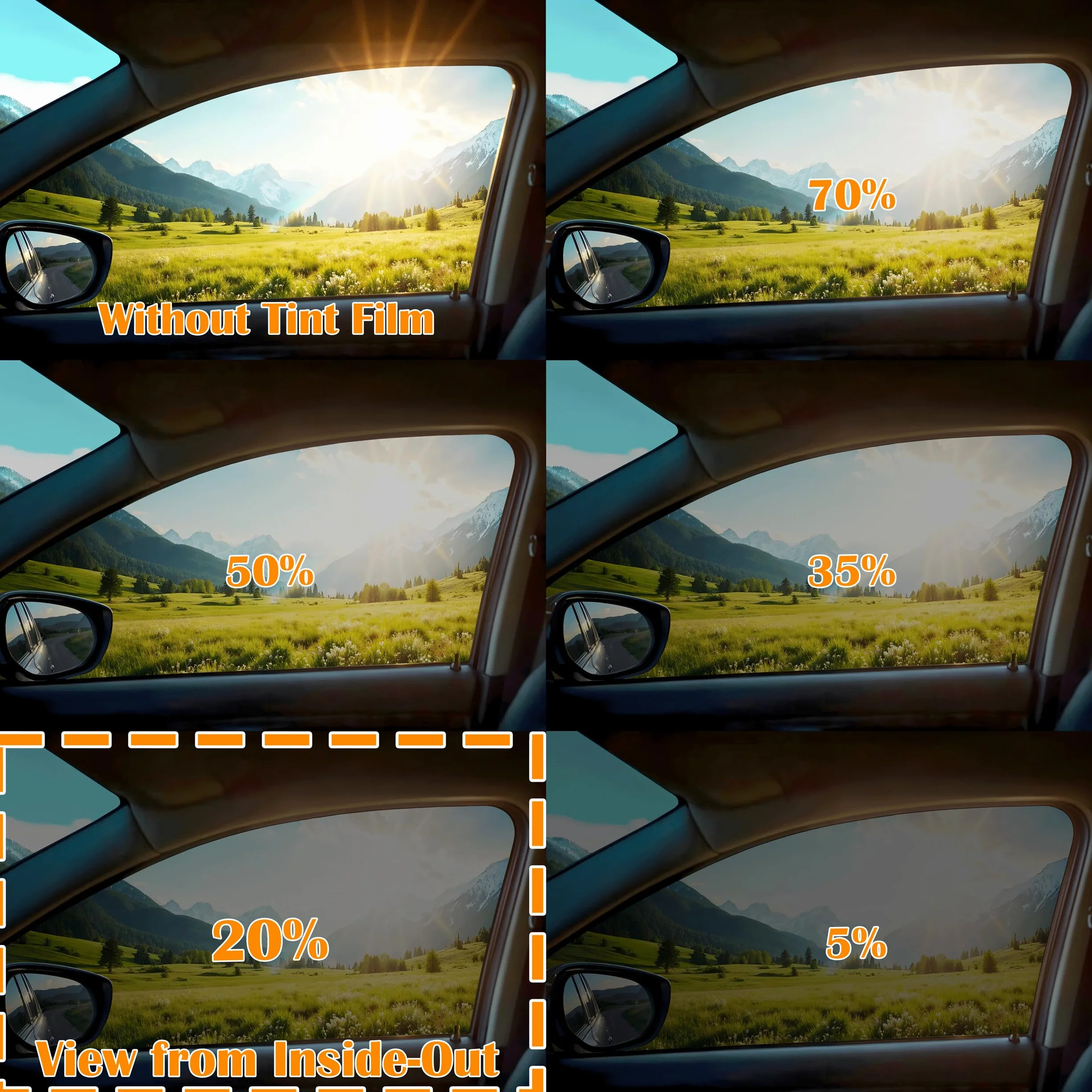 TINTCOM Film Solaire Auto Prédécoupé pour Mercedes Classe C W205 4 Portes Berline 2014-... - (20% Noir Fumé Foncé) - Vitres Latérales Avant - Protection UV et Chaleur, À Poser Soi-Même