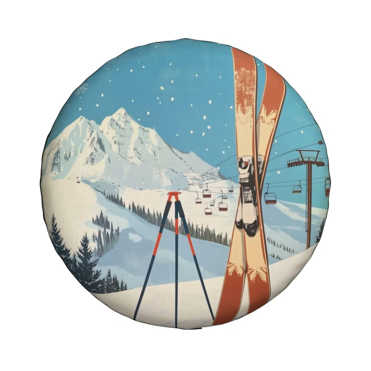 Housse de roue de secours, housses de pneu, housses pour skis, neige, montagne, étanches, anti-poussière, universelles, pour remorque, camping-car, SUV, camion, camping-car, 38,1 cm